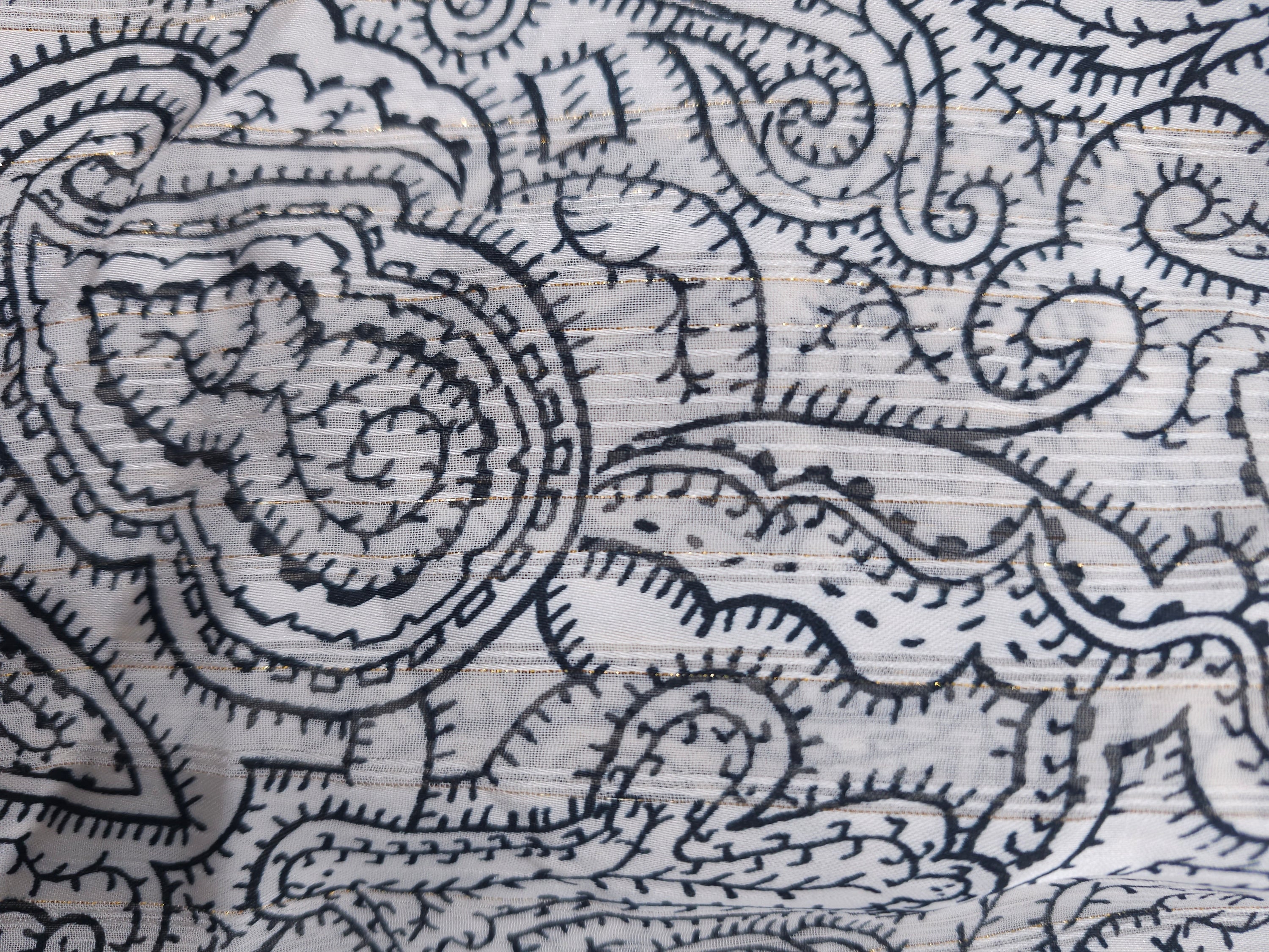 Black squiggle Viscose- 4.2m piece