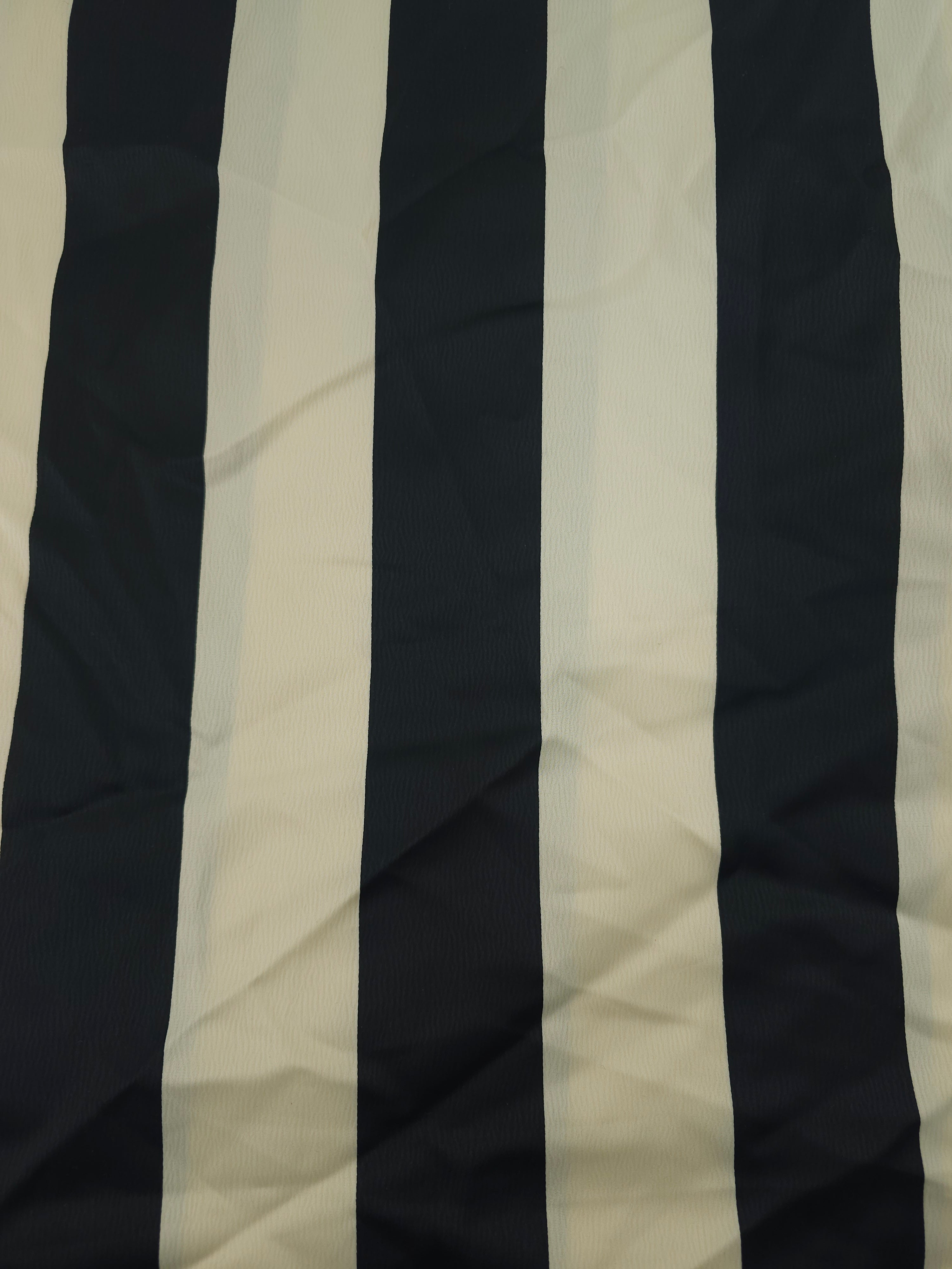 Dark wide stripe Viscose sateen- 3m piece