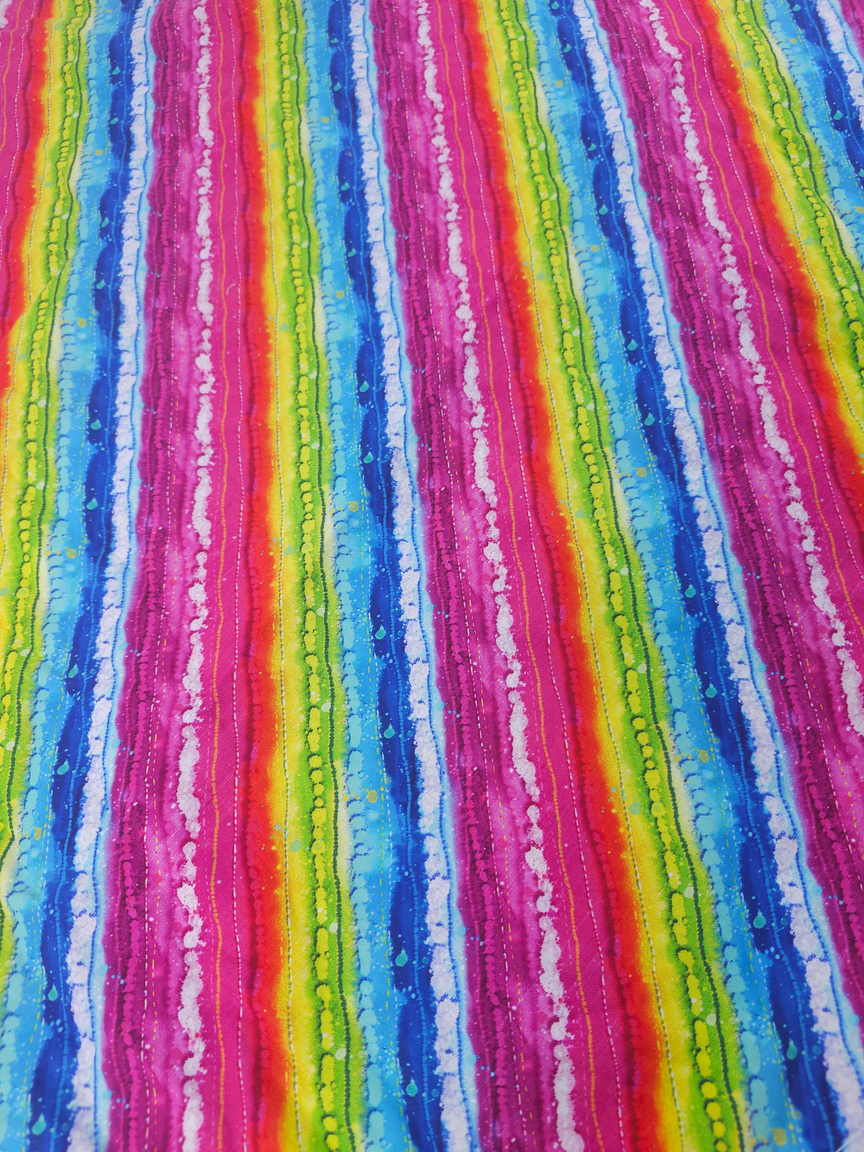 Bold rainbow stripe Cotton- 1.3m piece