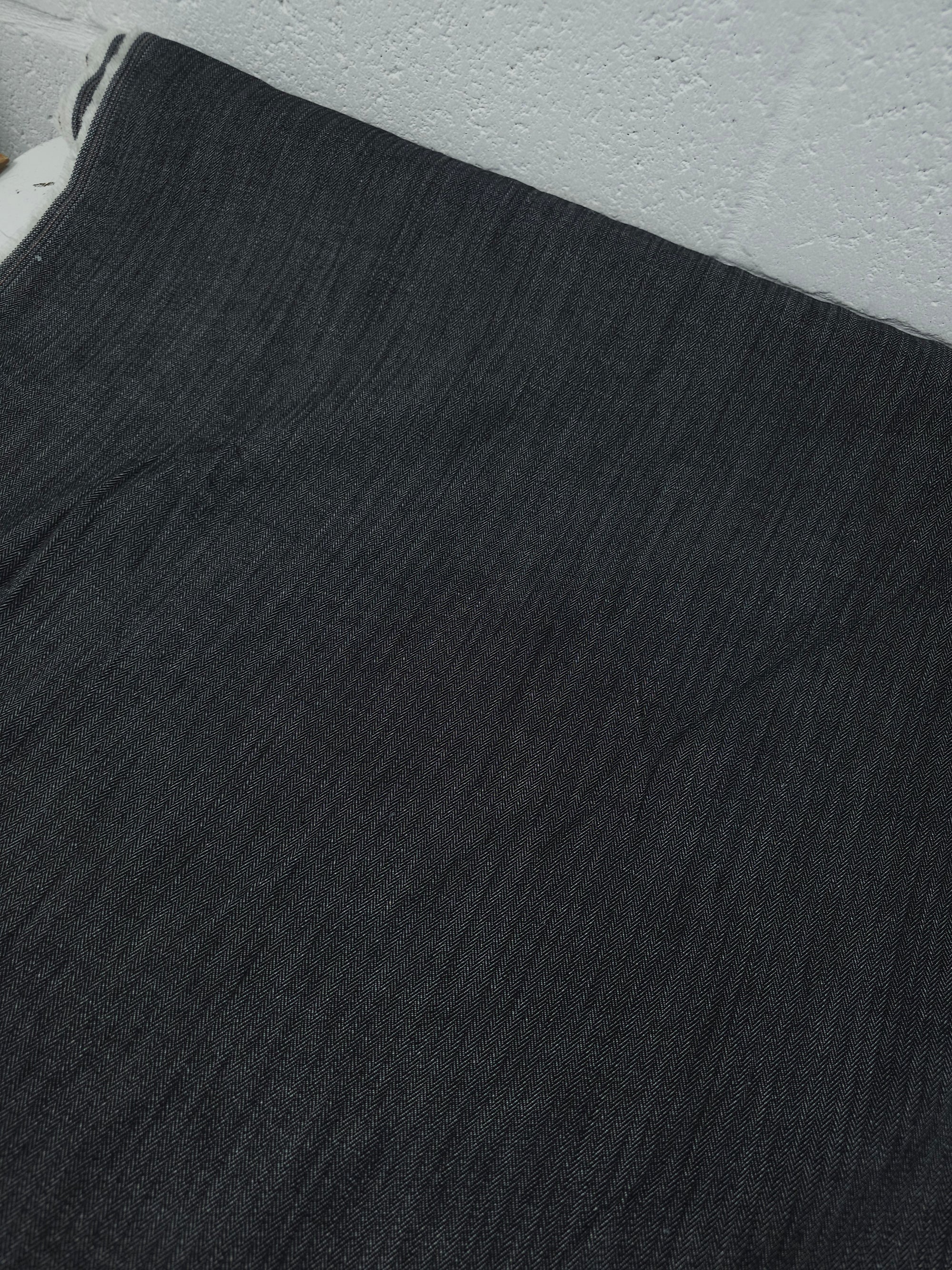 Black Herringbone Chambray