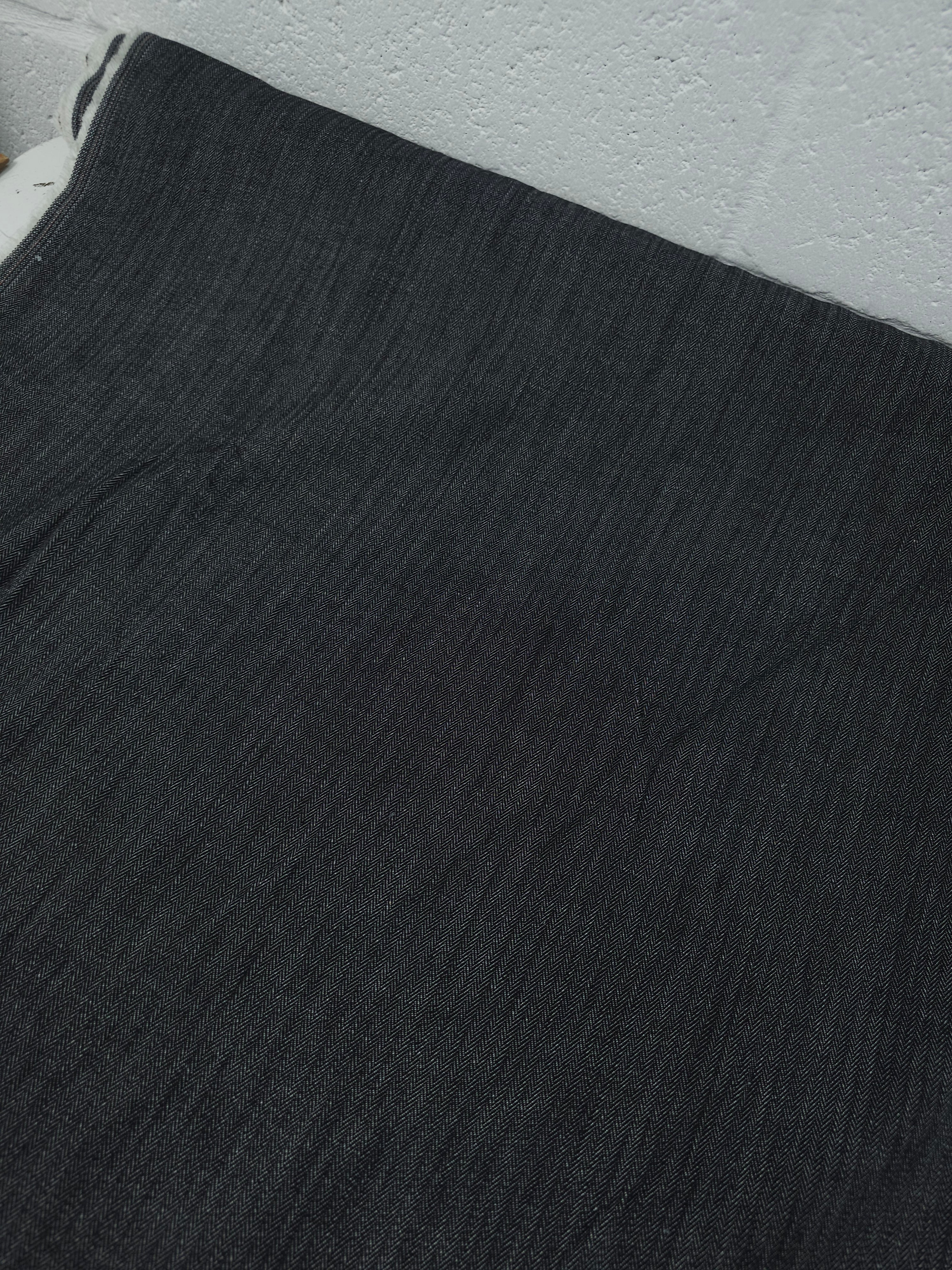 Black Herringbone Chambray
