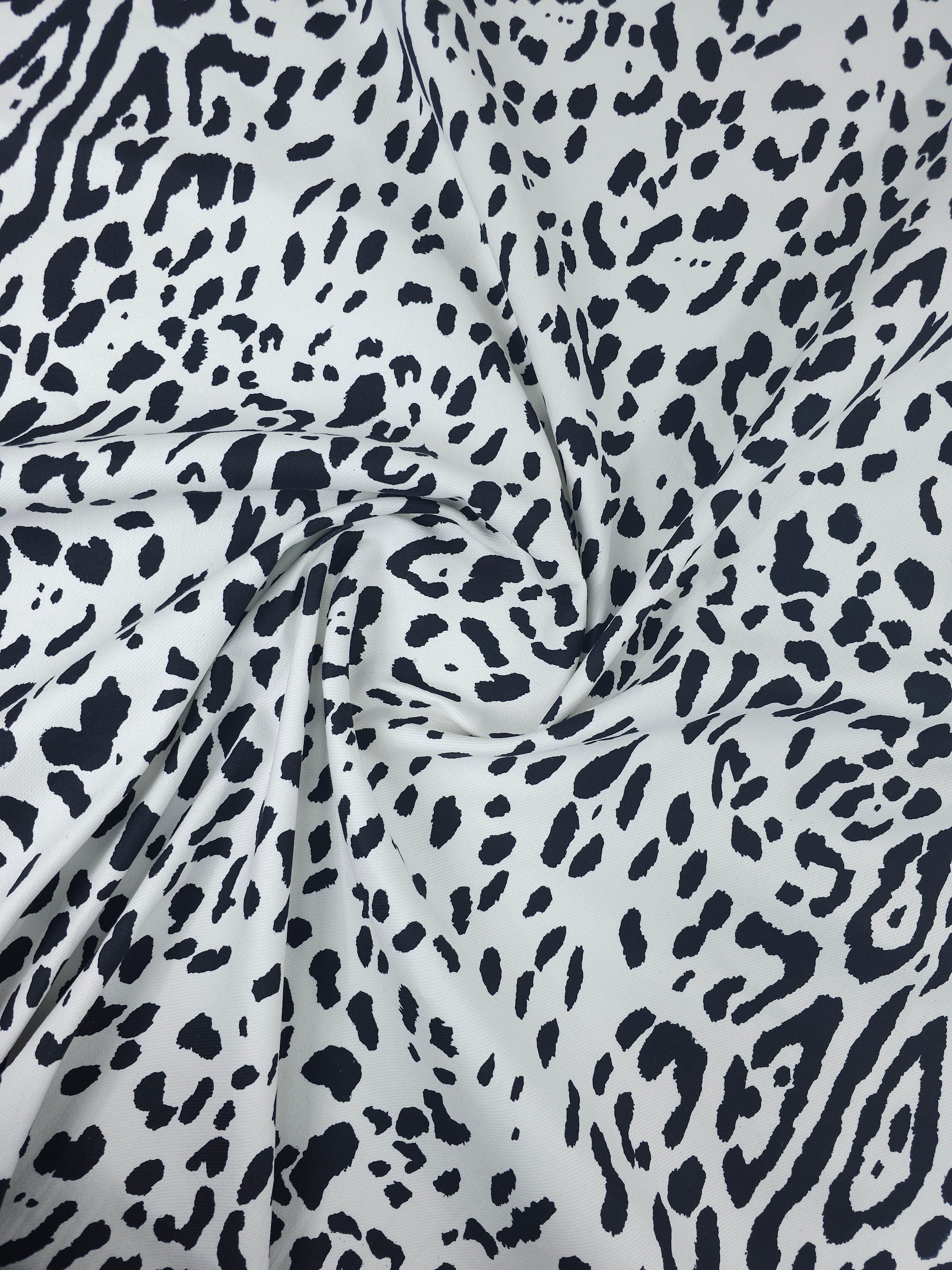 White/Black Leopard Denim