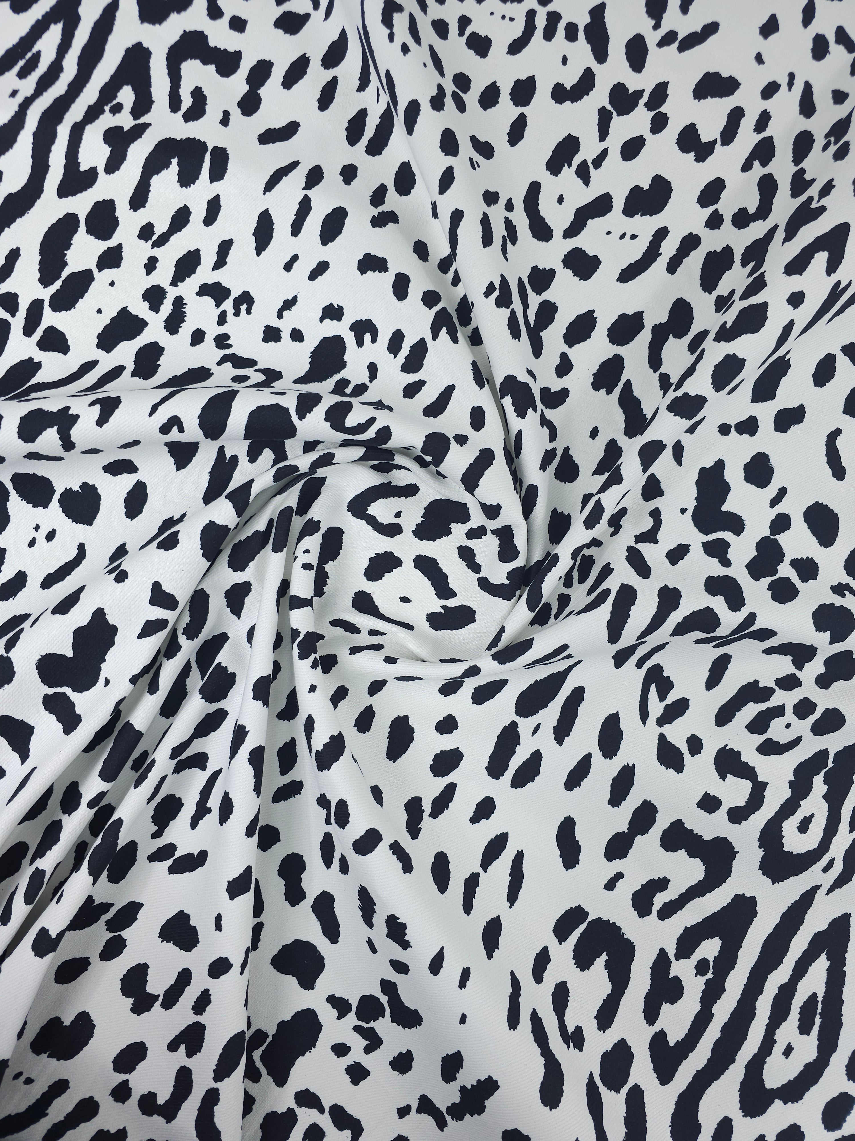 White/Black Leopard Denim