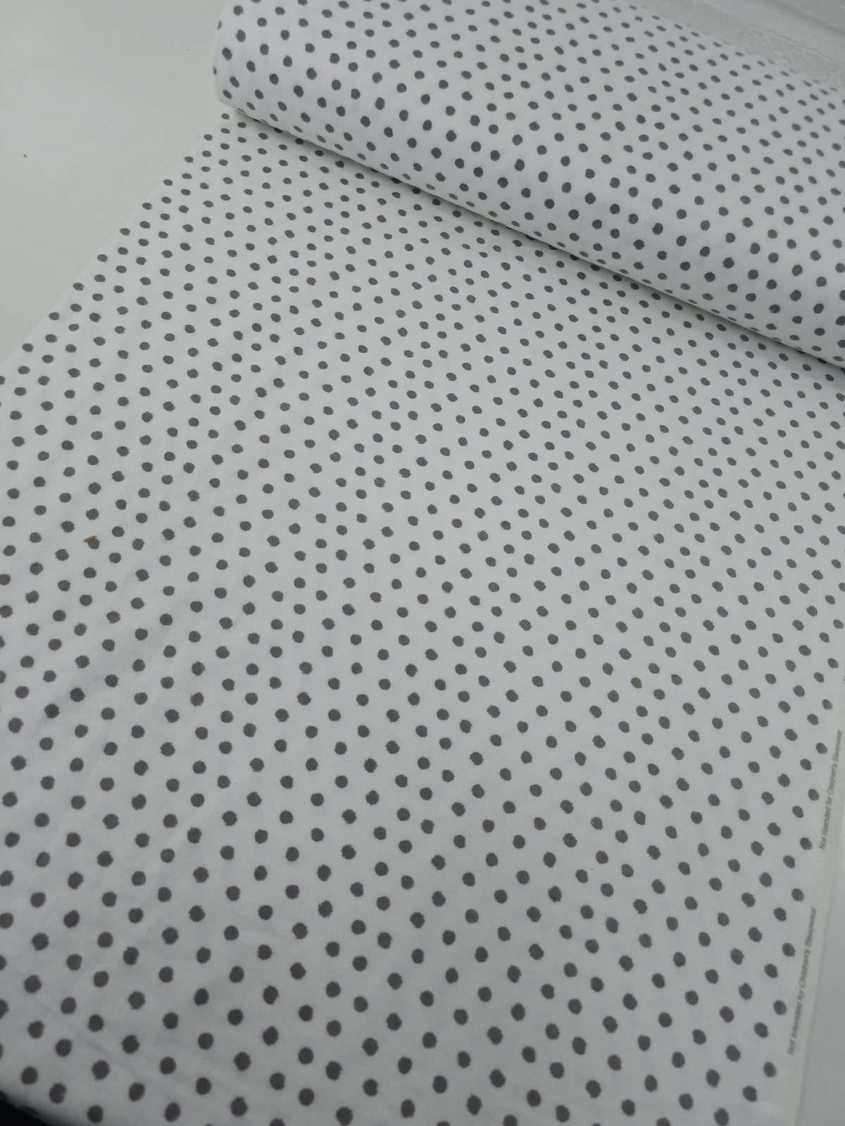 White/Grey Polka Dot Lightweight Flannel Cotton