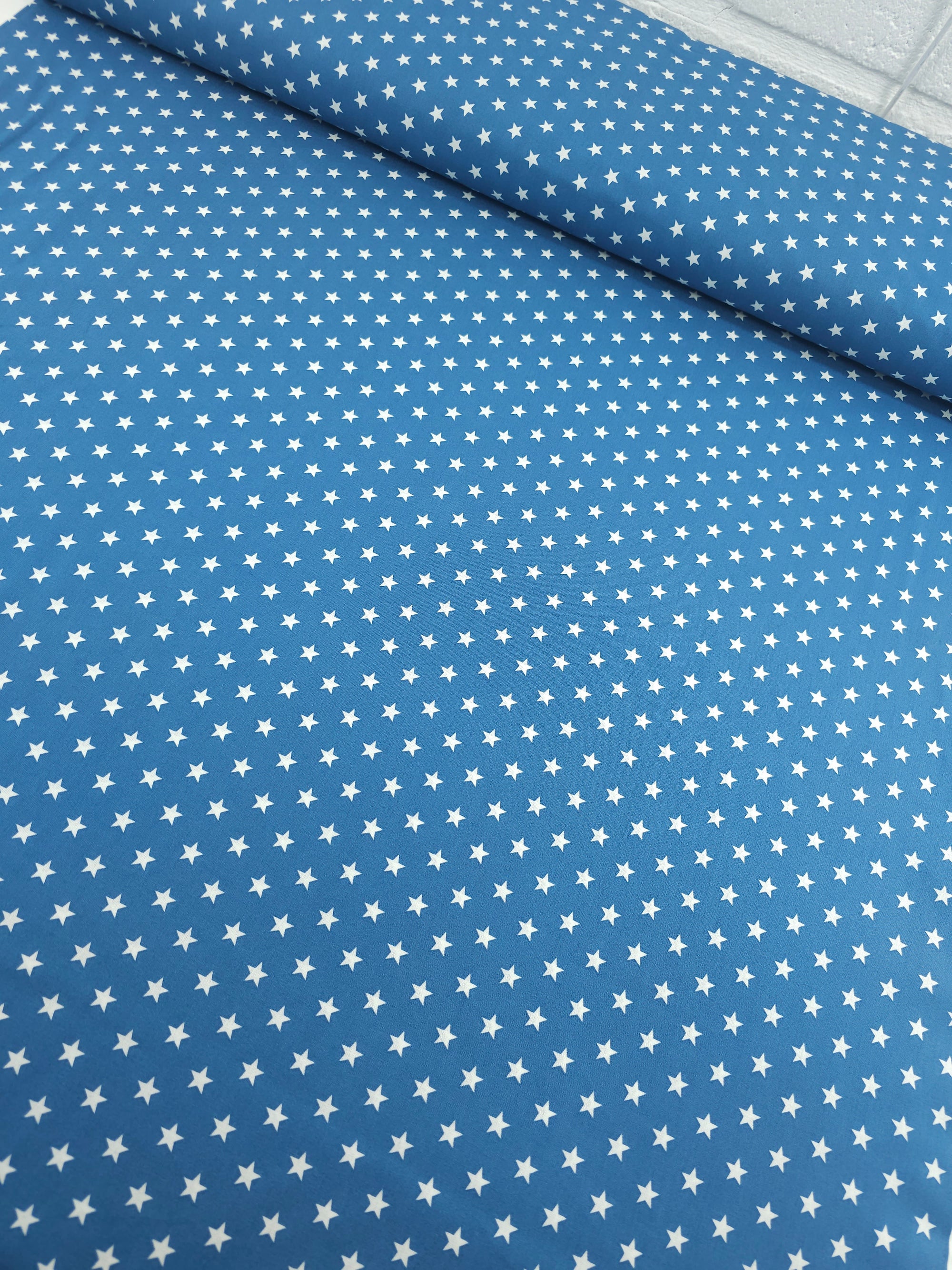 Marine Blue Petit Stars 100% Cotton 60"
