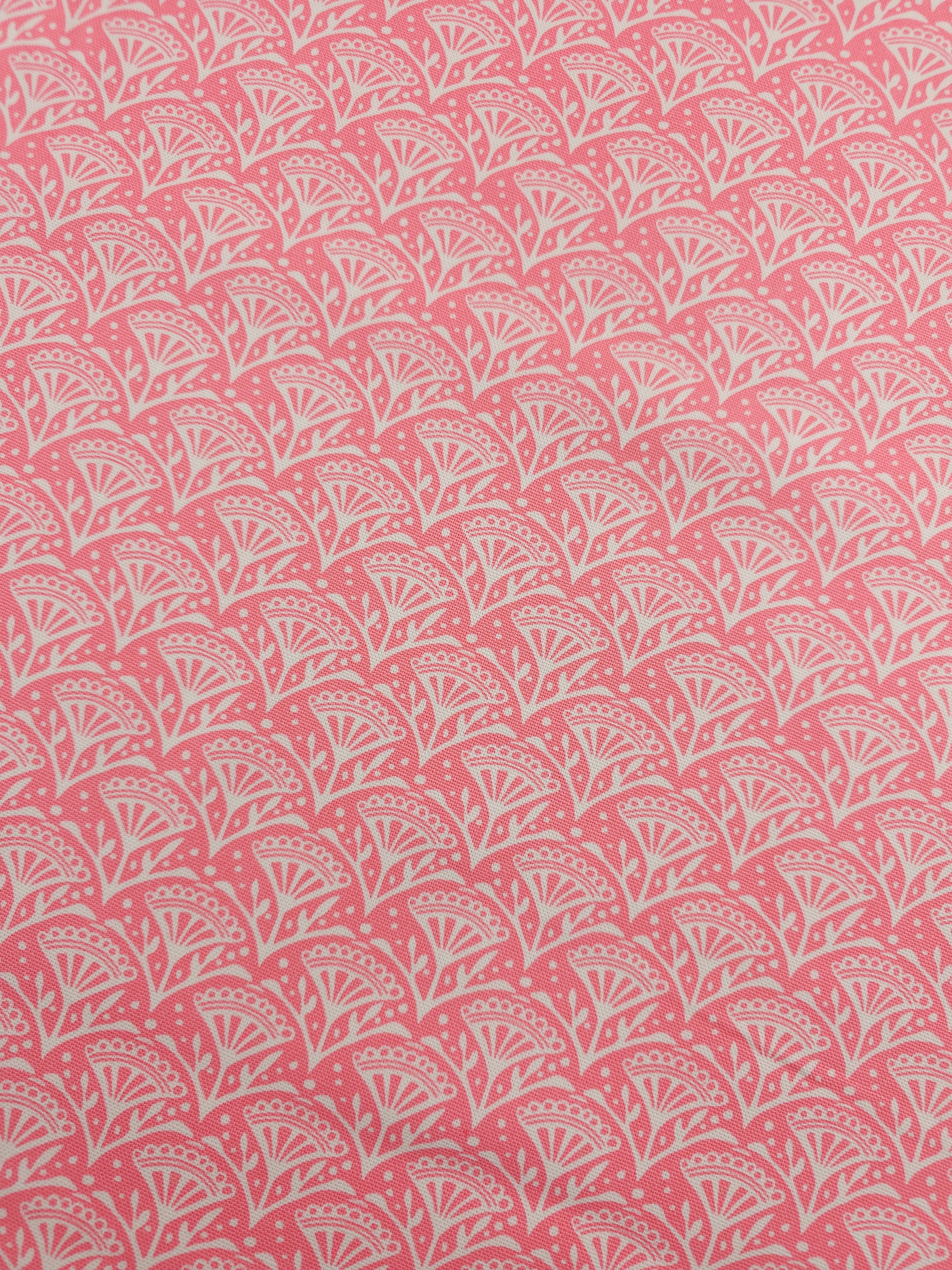 Candy Pink Petal Scallop Lightweight Canvas Cotton