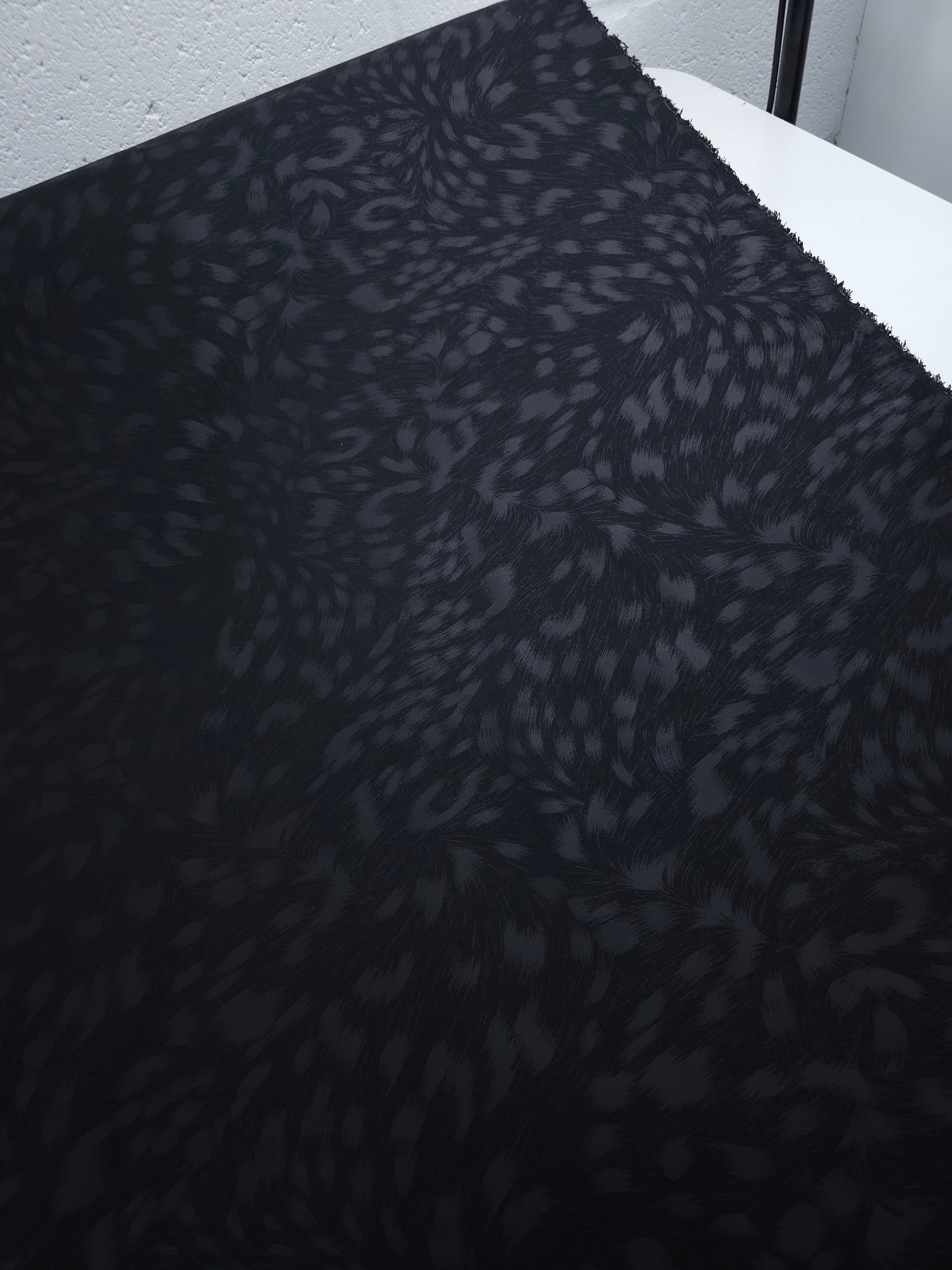 Black Animal Print Cotton Sateen Stretch