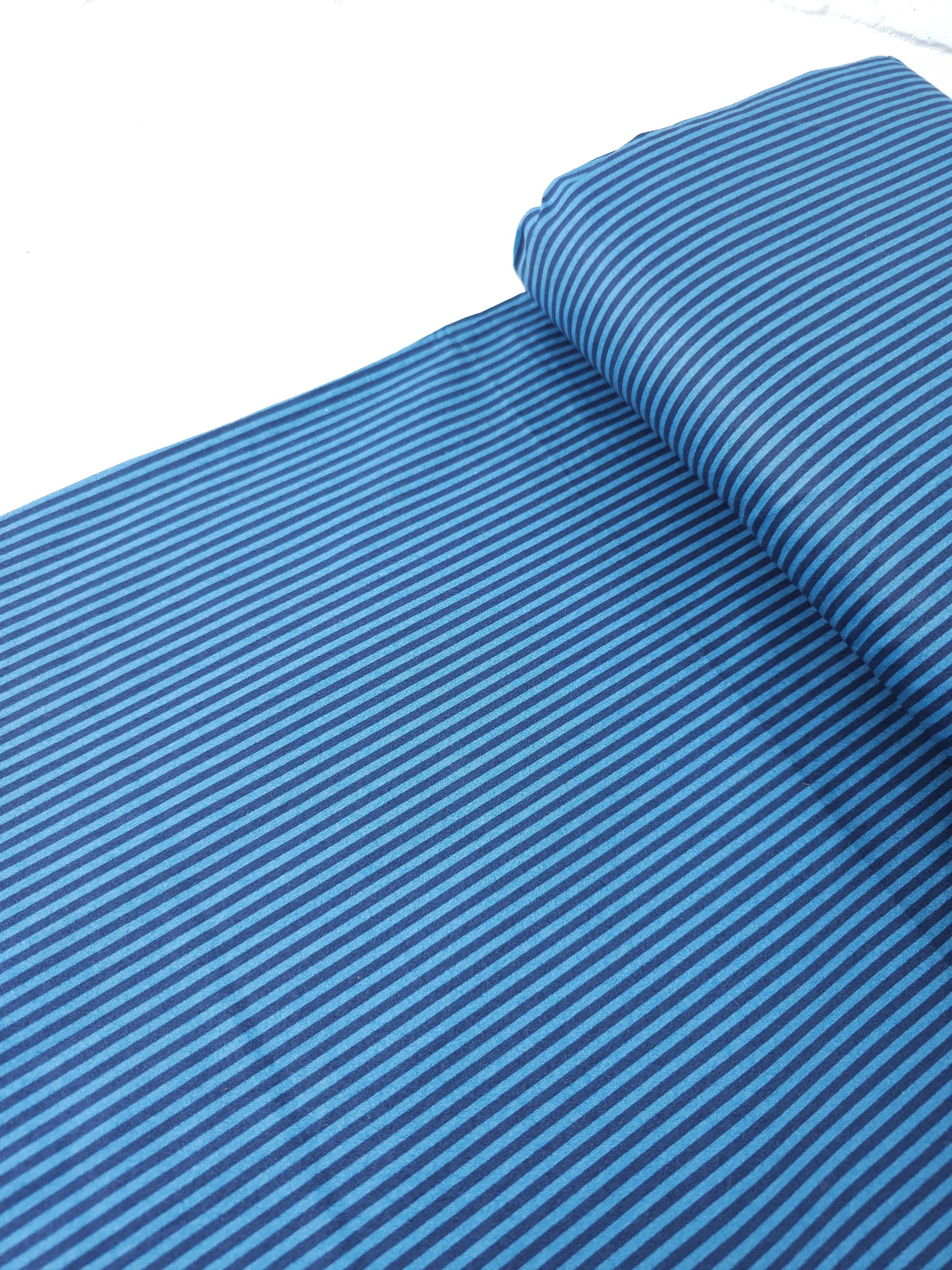 Dark/Baby Blue Stripe 100% Cotton *EXTRA WIDE*