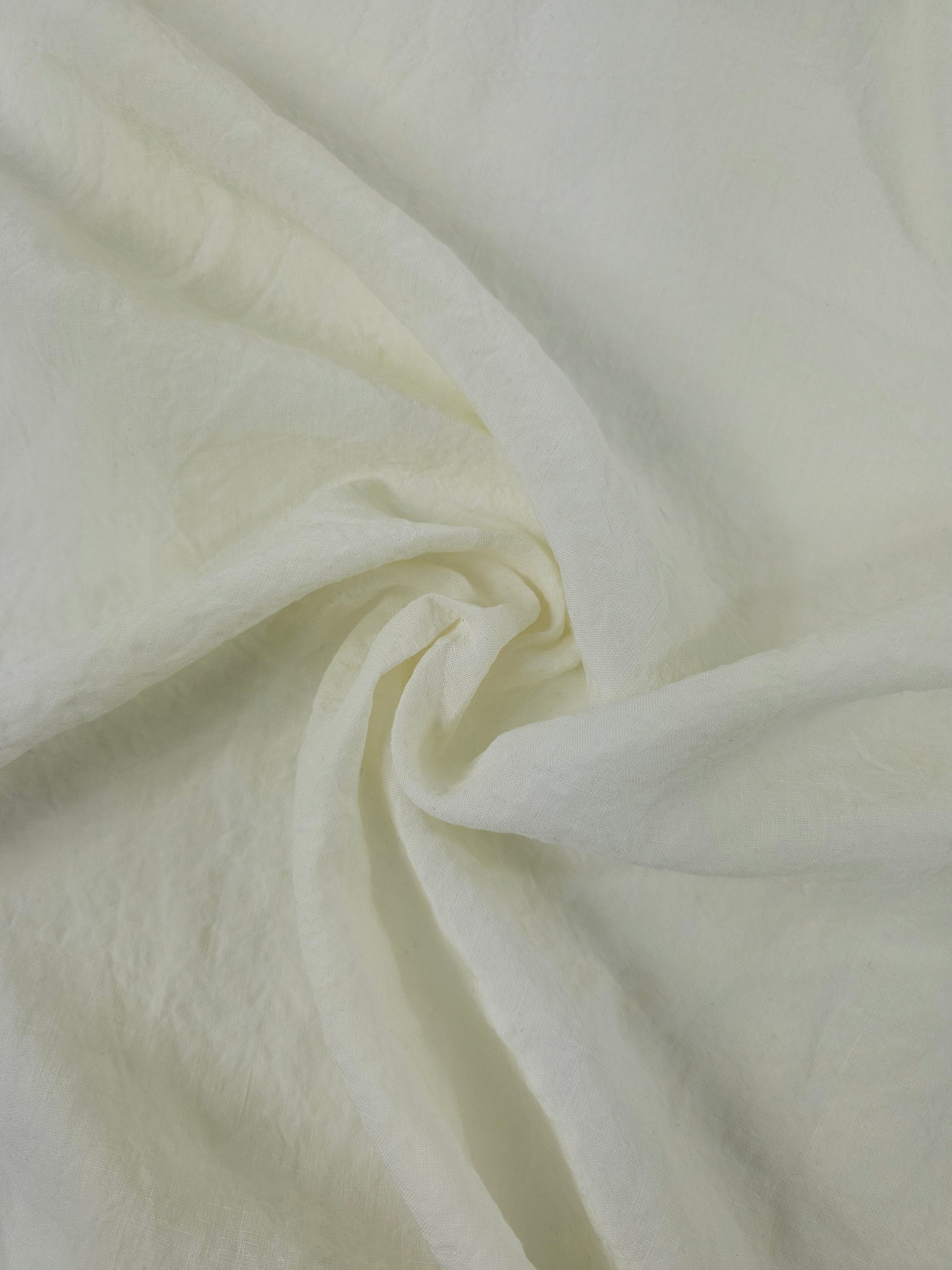 Ivory Textured Crinkle Cotton