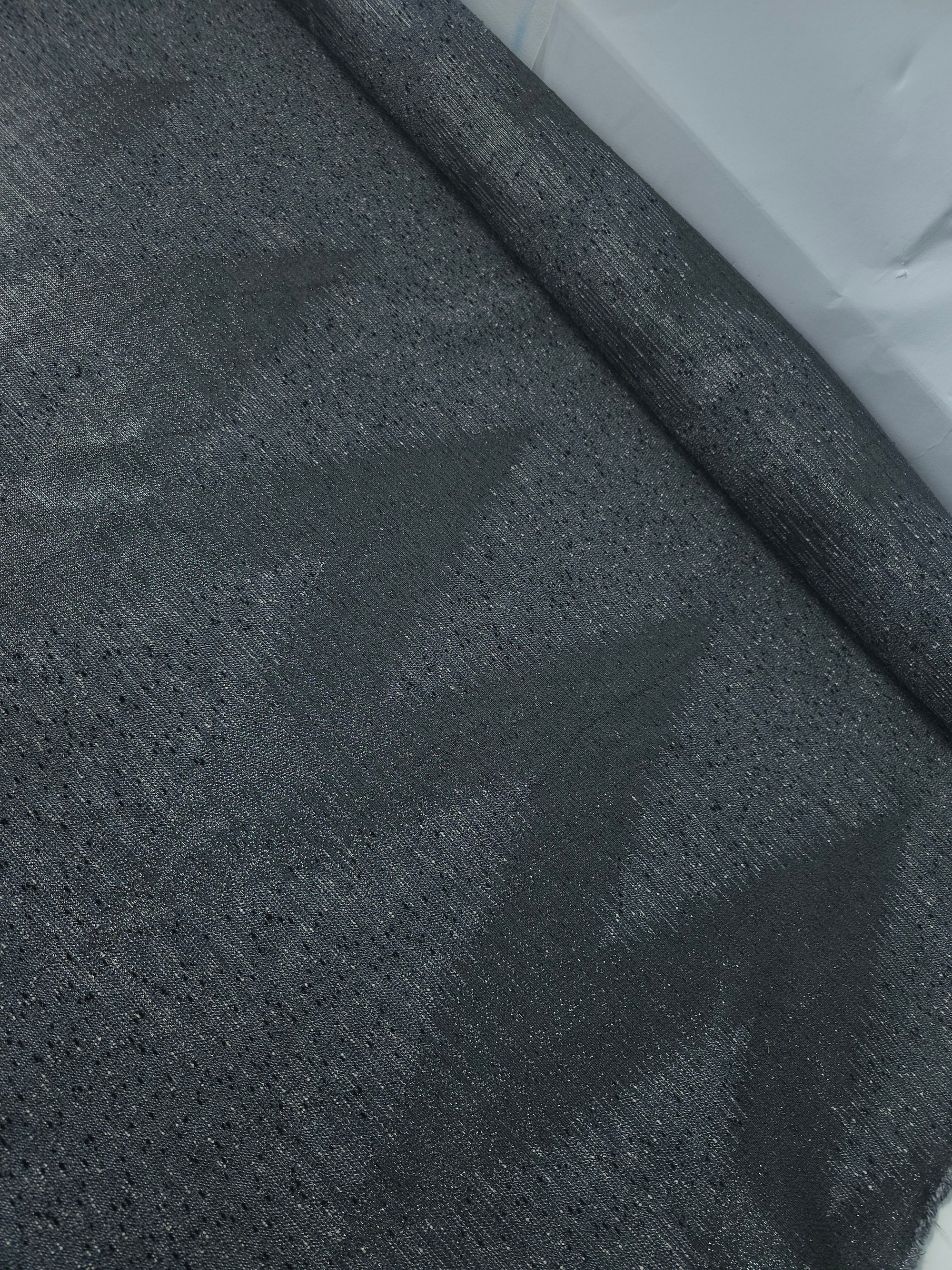 Smokey Grey ZigZag Lurex Jacquard