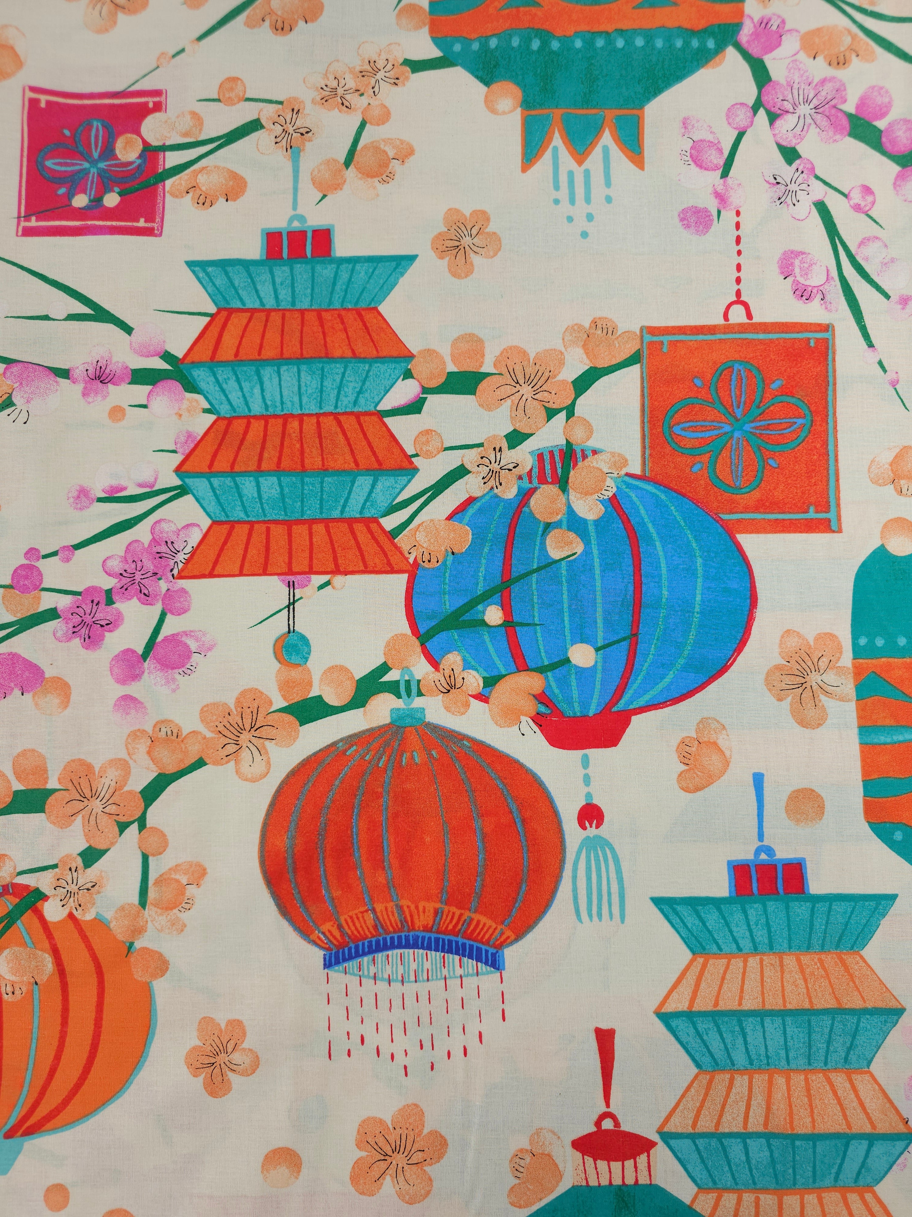 Cherry Blossom Lantern 100% Cotton 108" *EXTRA WIDE*