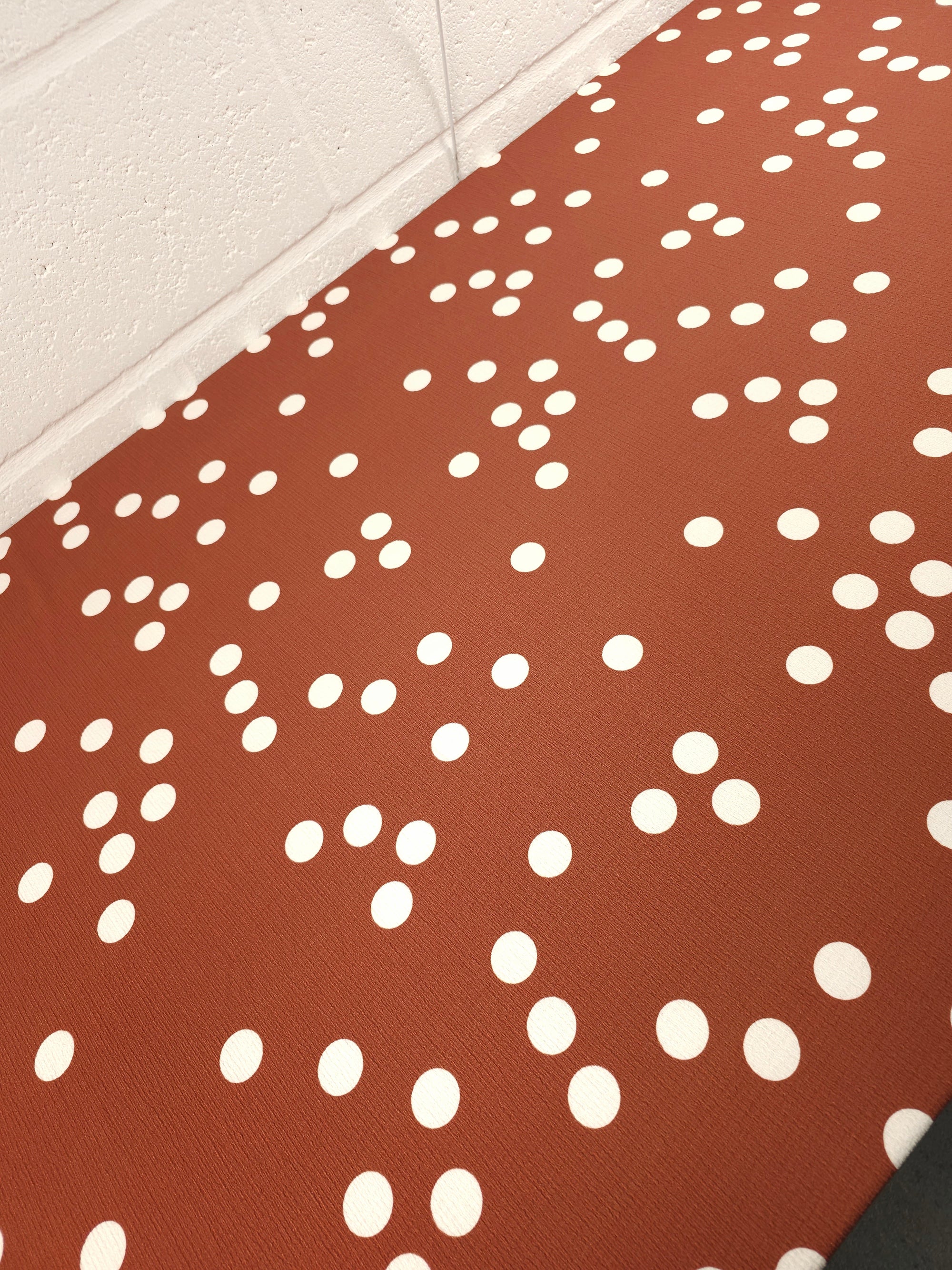Rust Polka Dot Crinkle Poly Jersey