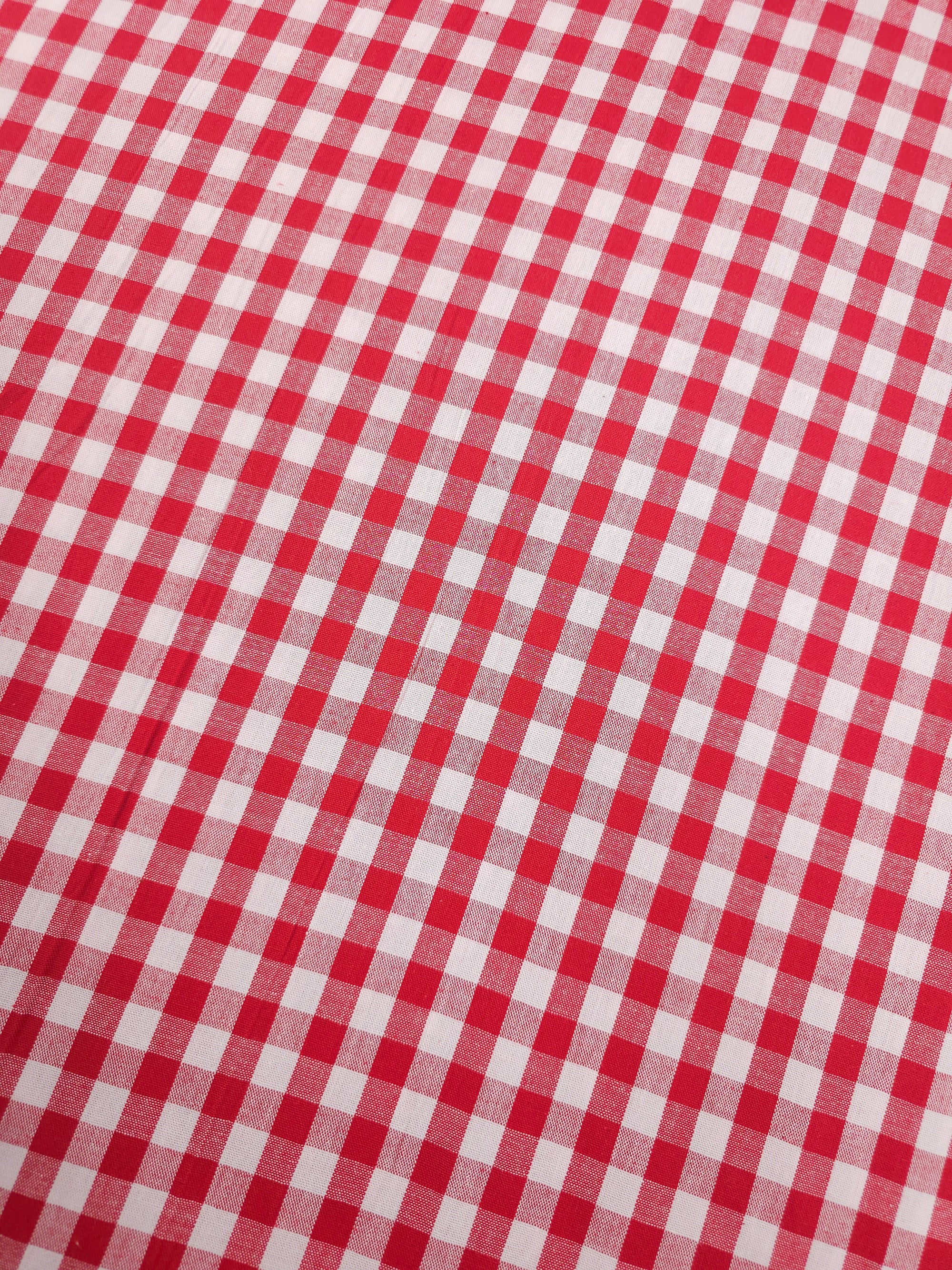 Red Gingham 100% Cotton 55"