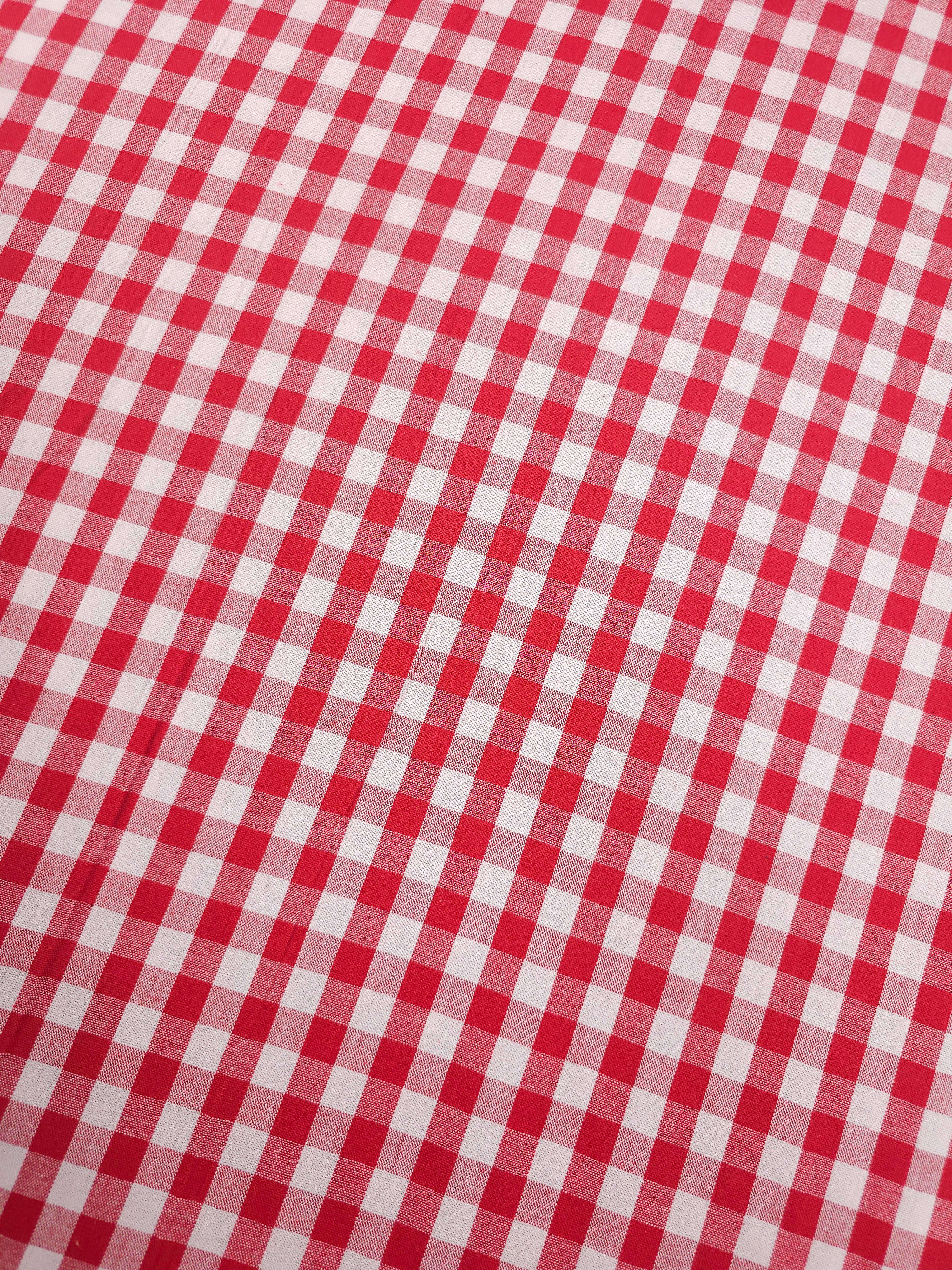 Red Gingham 100% Cotton 55"