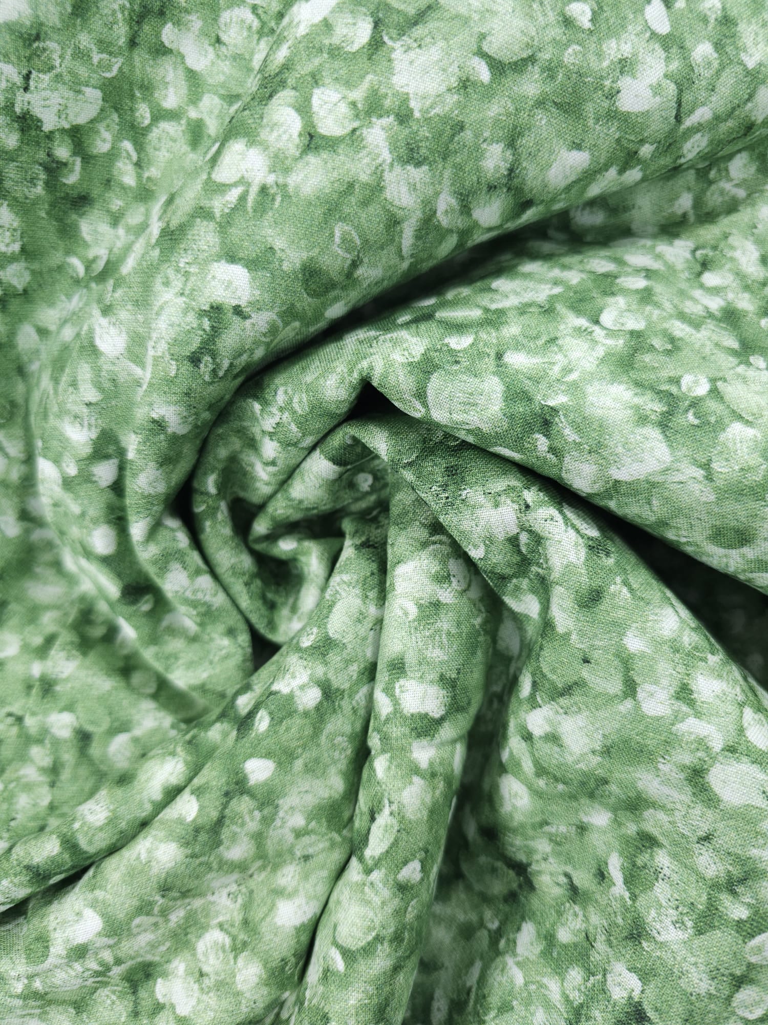 Dabble Paint Drops Texture Grass Cotton - 2.6m Piece