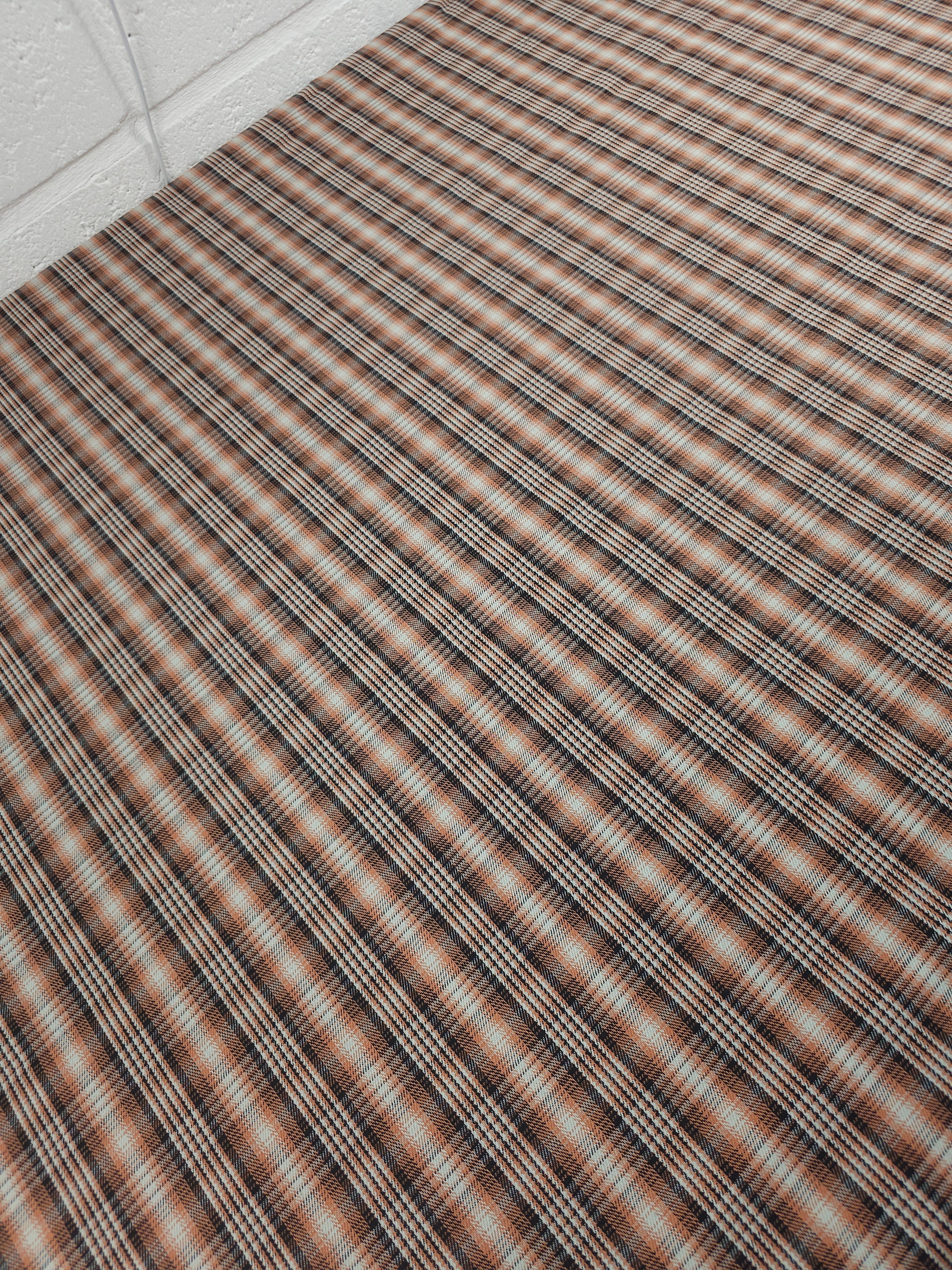 Peachy Rust Tartan Denim