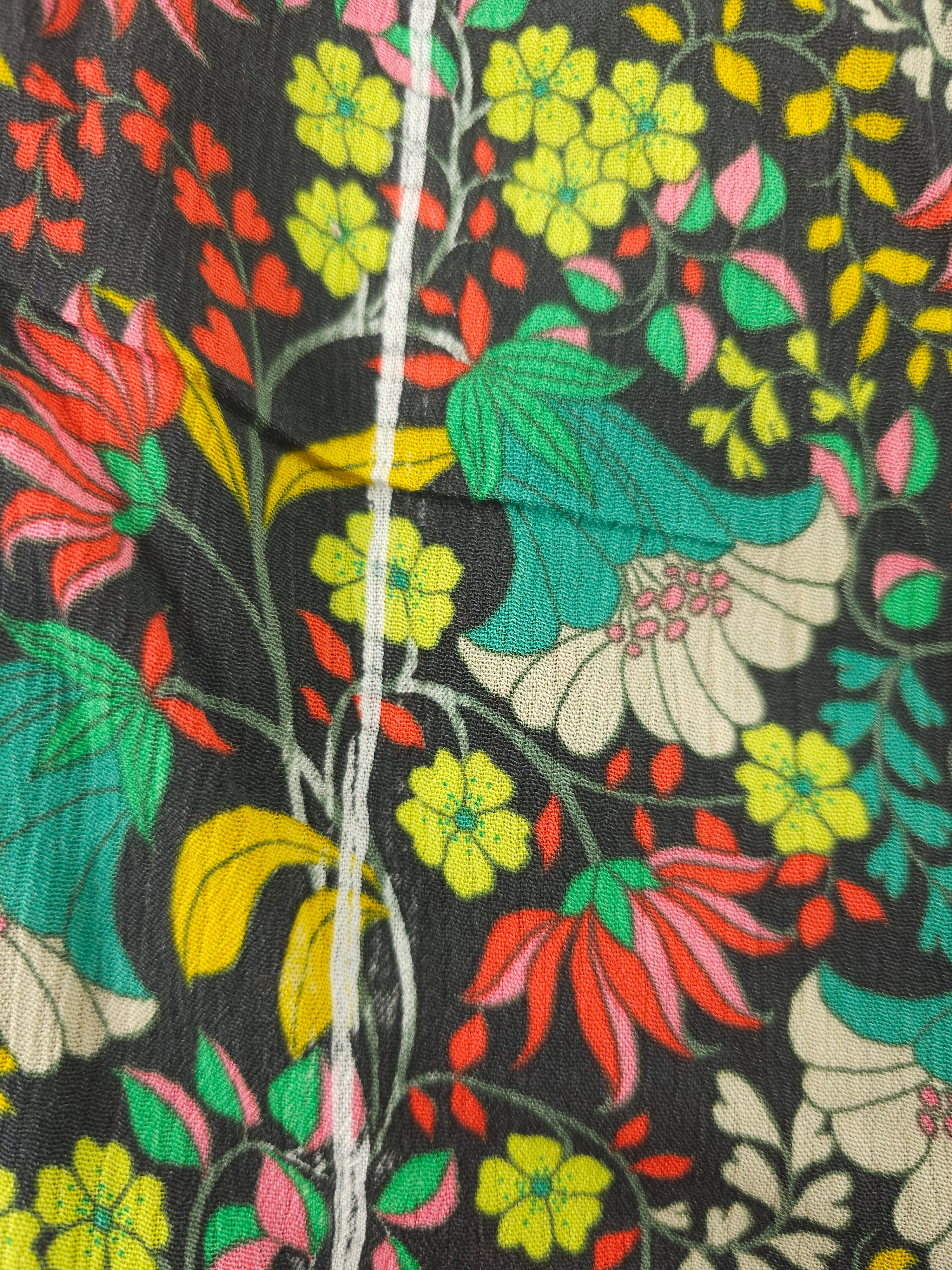 Brown floral fabric- 1m