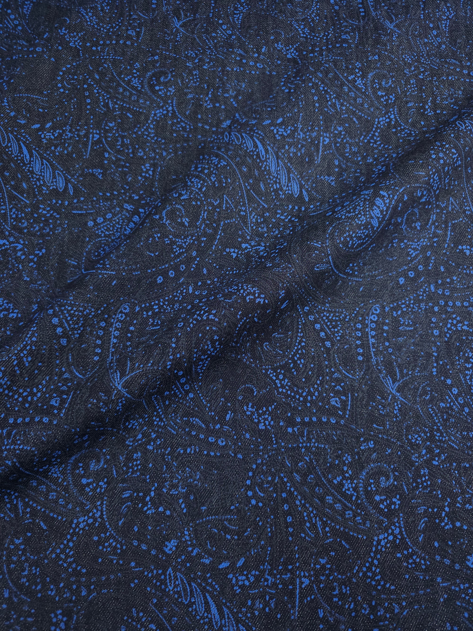 Blue/Navy Paisley Denim