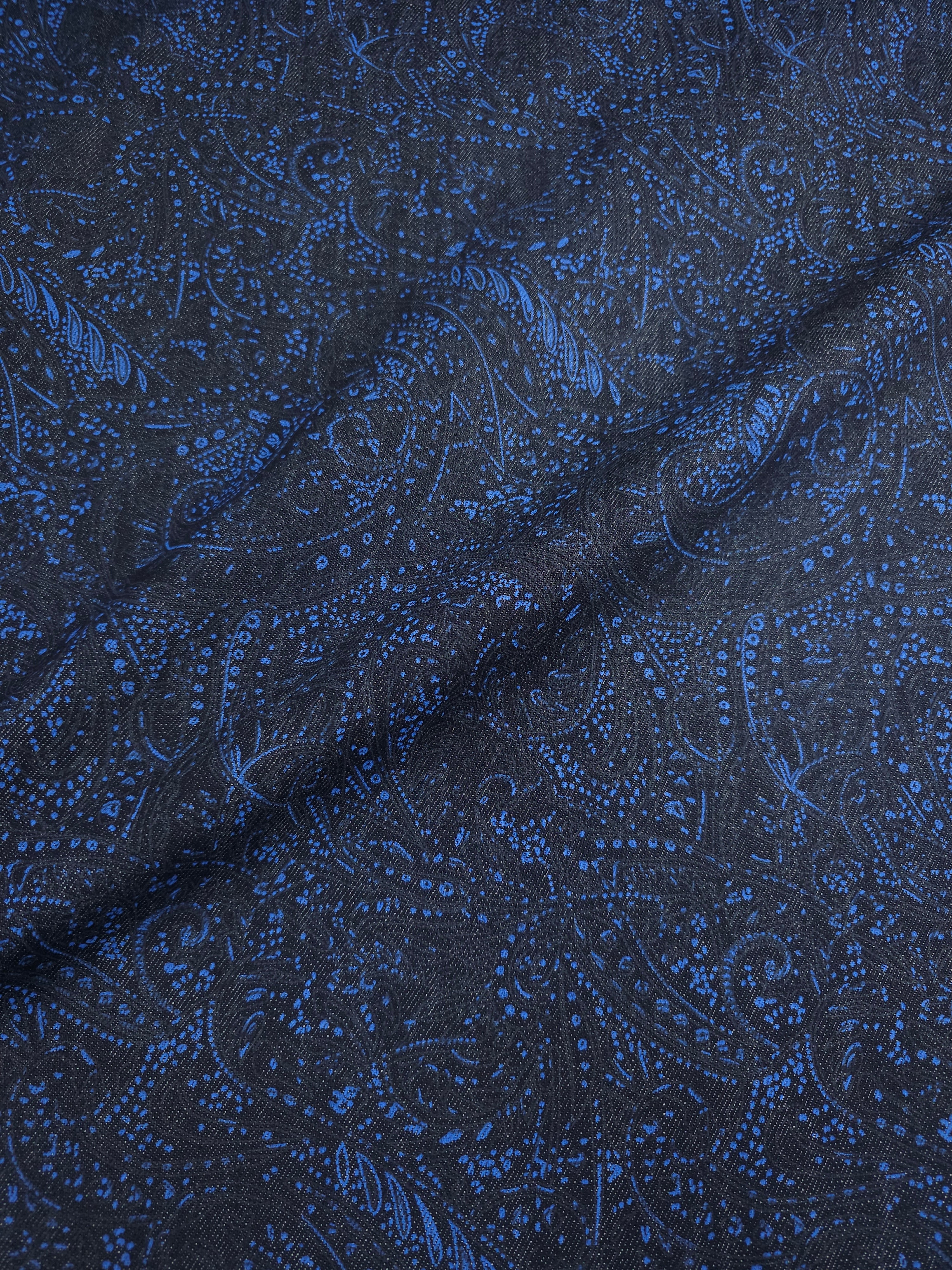 Blue/Navy Paisley Denim