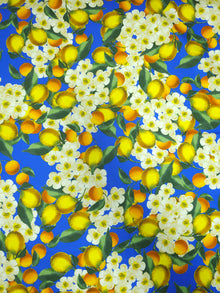  Blue Lemon Floral Cotton Sateen