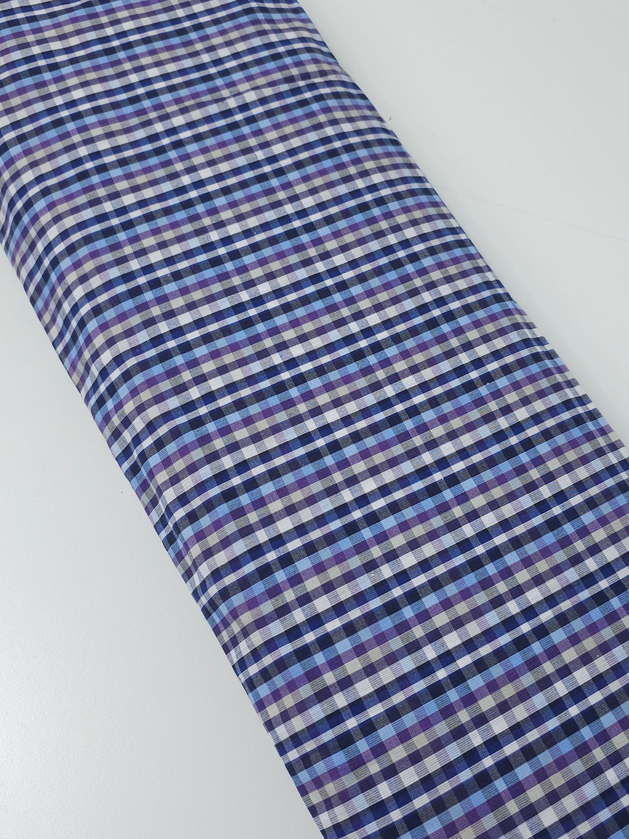 Purple/Blue/Black Mini Check 100% Cotton