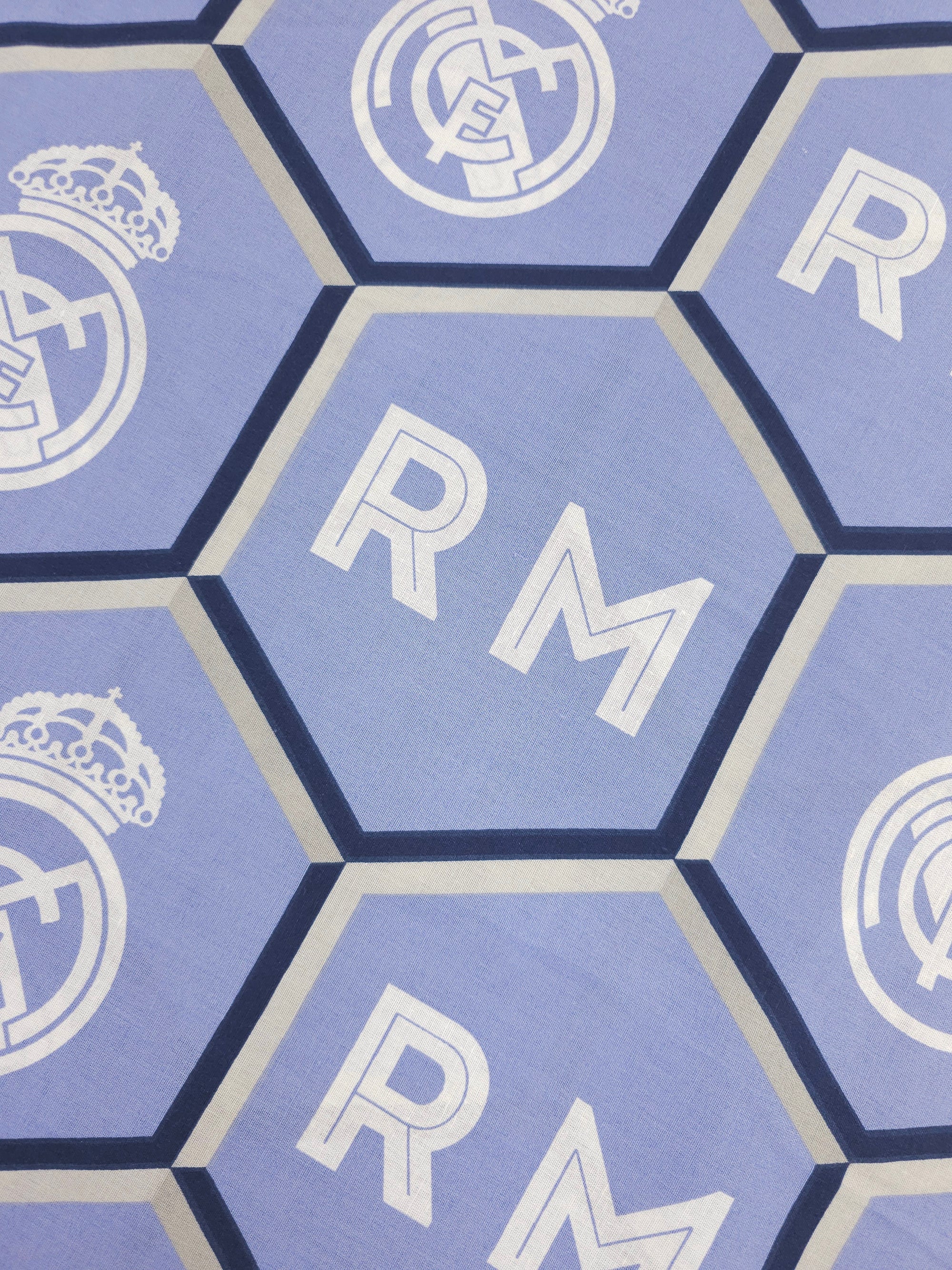 Real Madrid FC Emblem Hexagon 100% Cotton Football Fabric 94" *EXTRA WIDE*