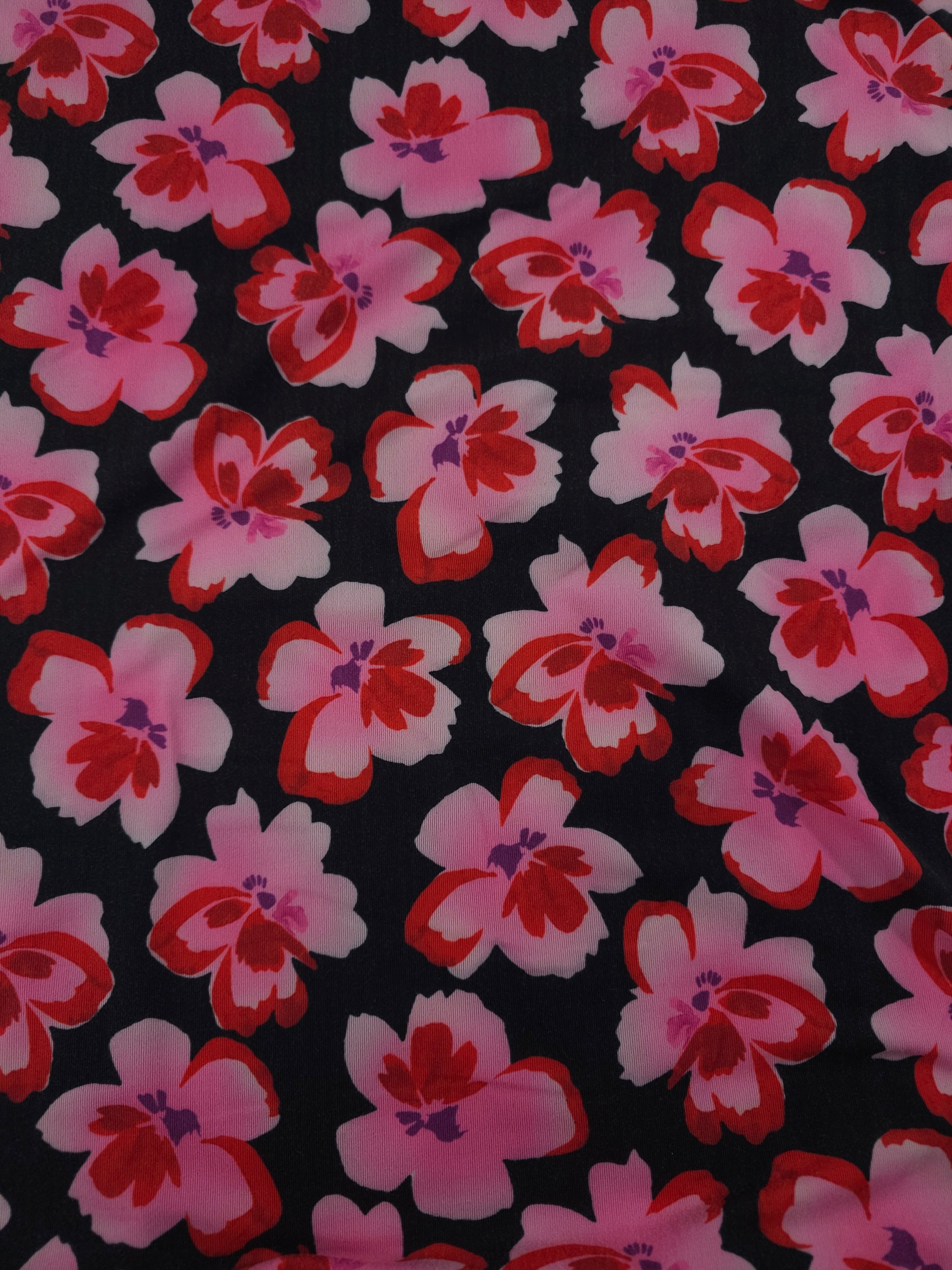 Pink floral Jersey- 3m piece
