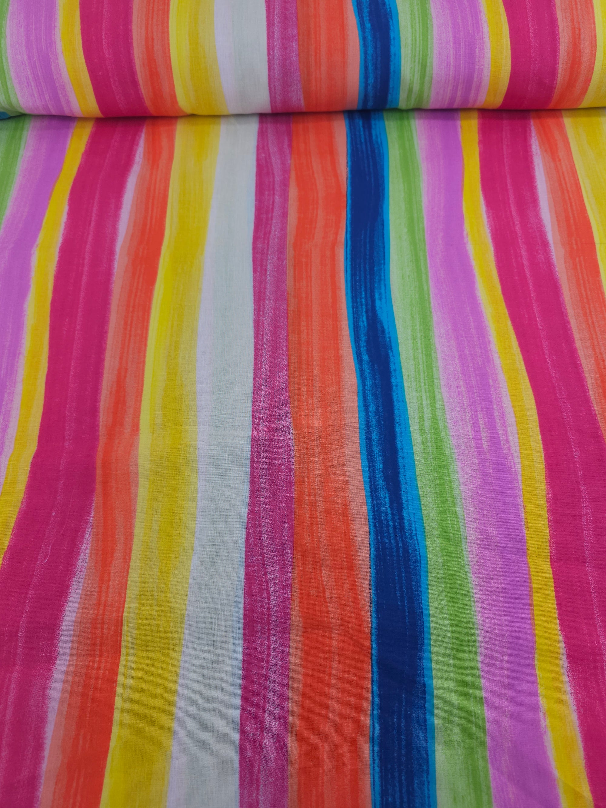 Rainbow Streamer Stripe 100% Cotton 104” - Dunelm *EXTRA WIDE*