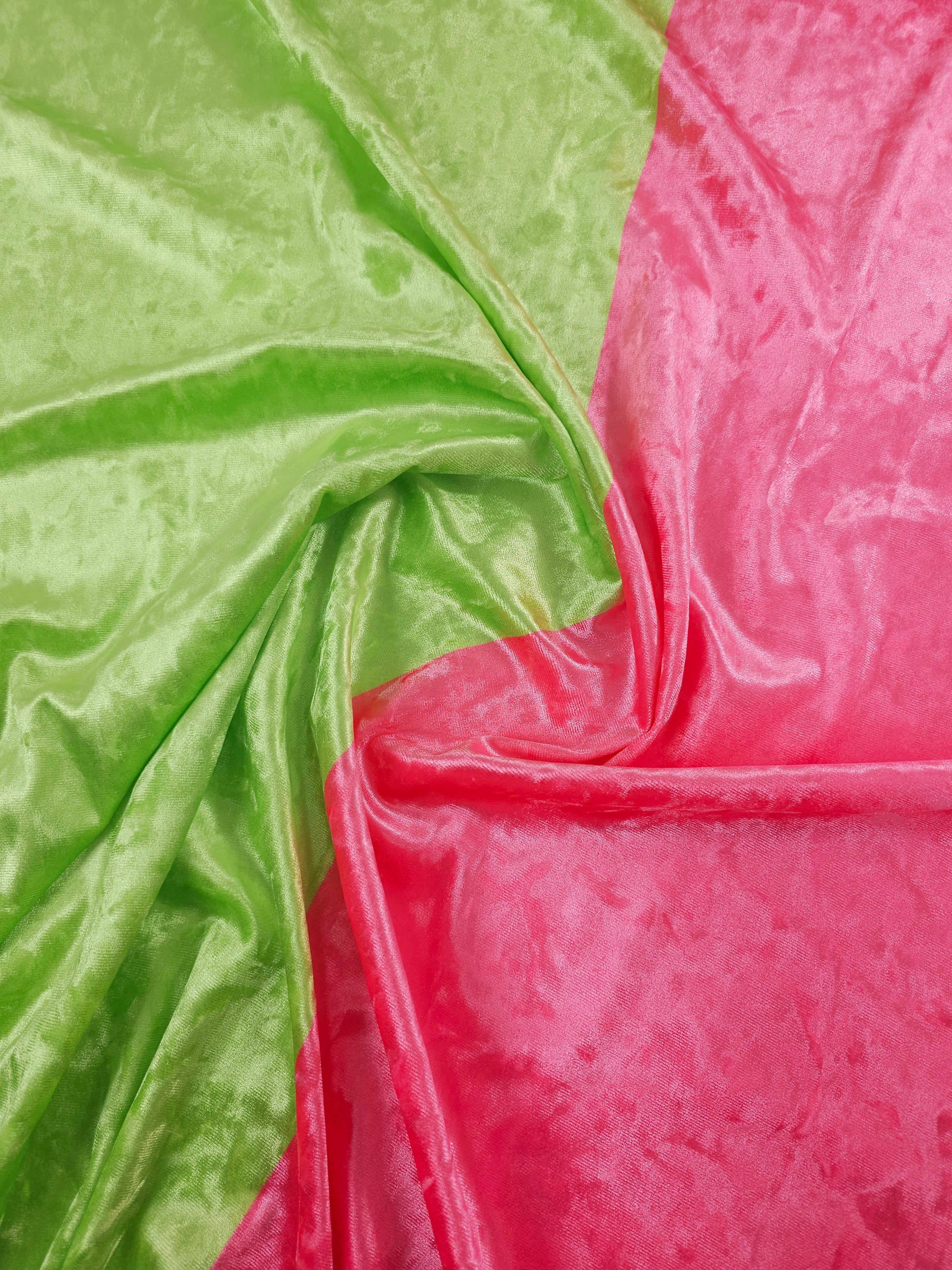 Lime/Pink Twin Block Crushed Velvet Jersey