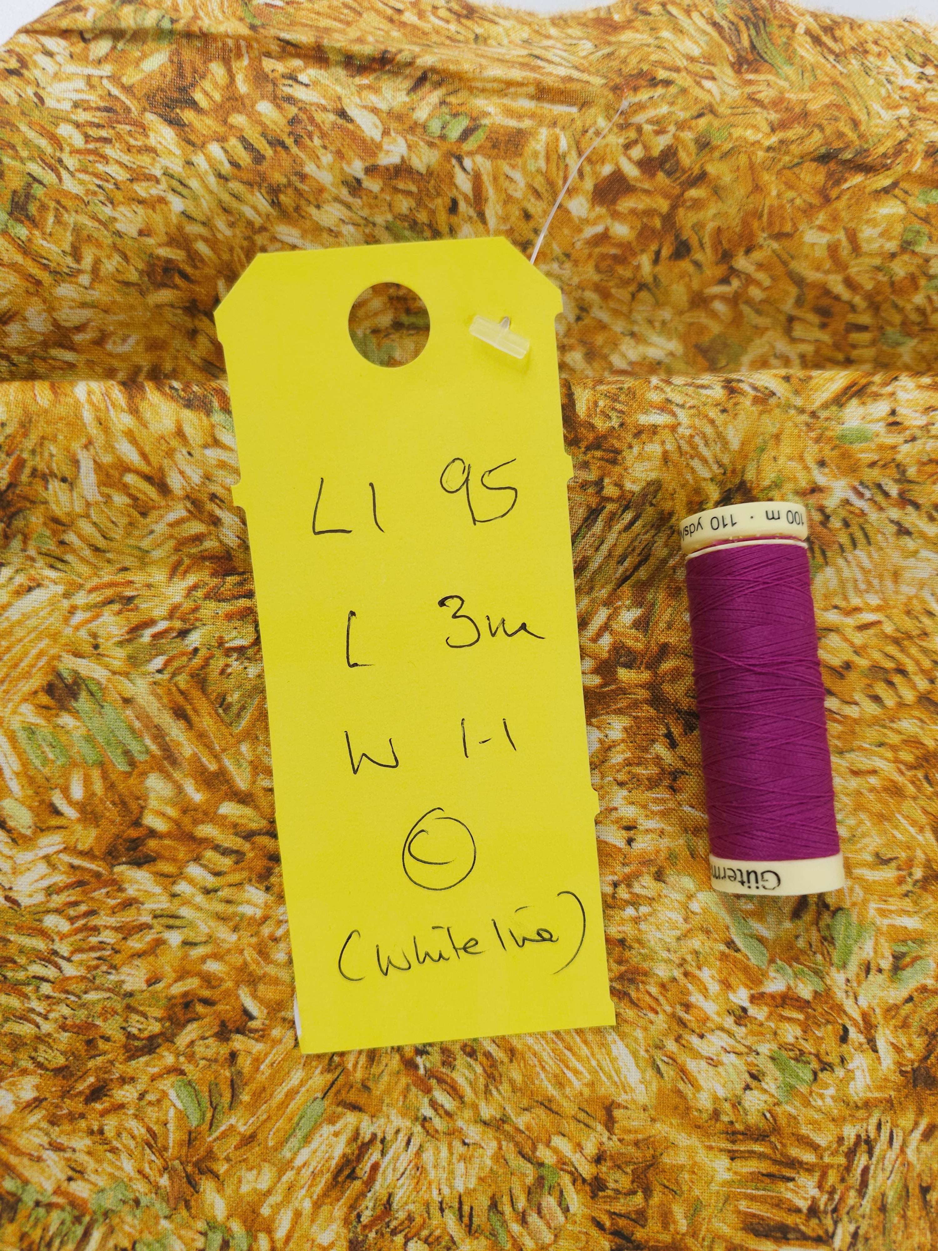 Golden brush strokes Cotton- 3m piece