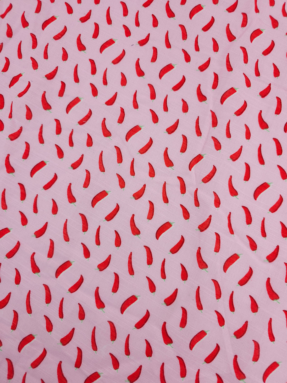 Light Pink/Red Tossed Chilies Flax Cotton - M&S