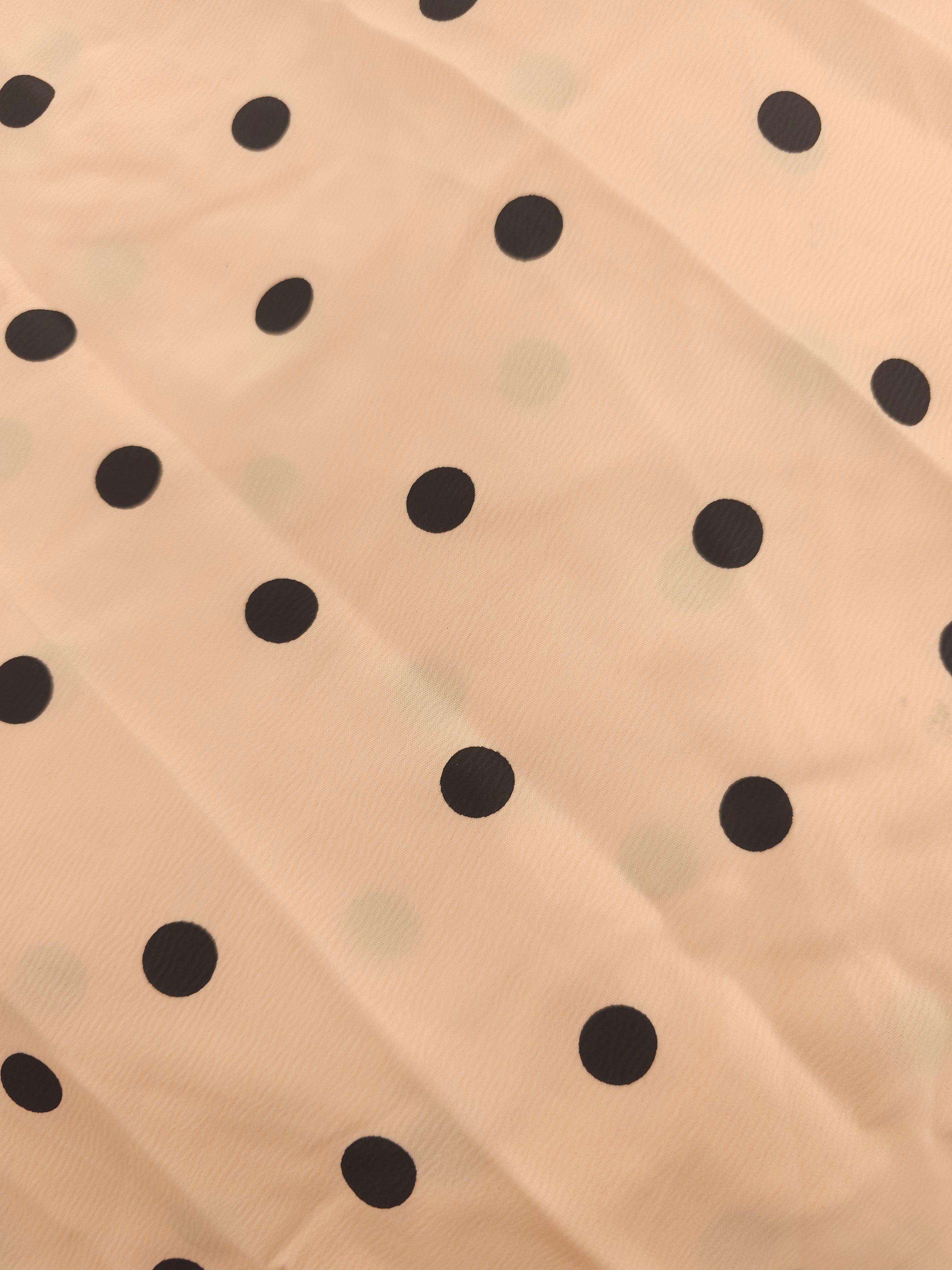 Peach spotted Viscose sateen- 3m piece