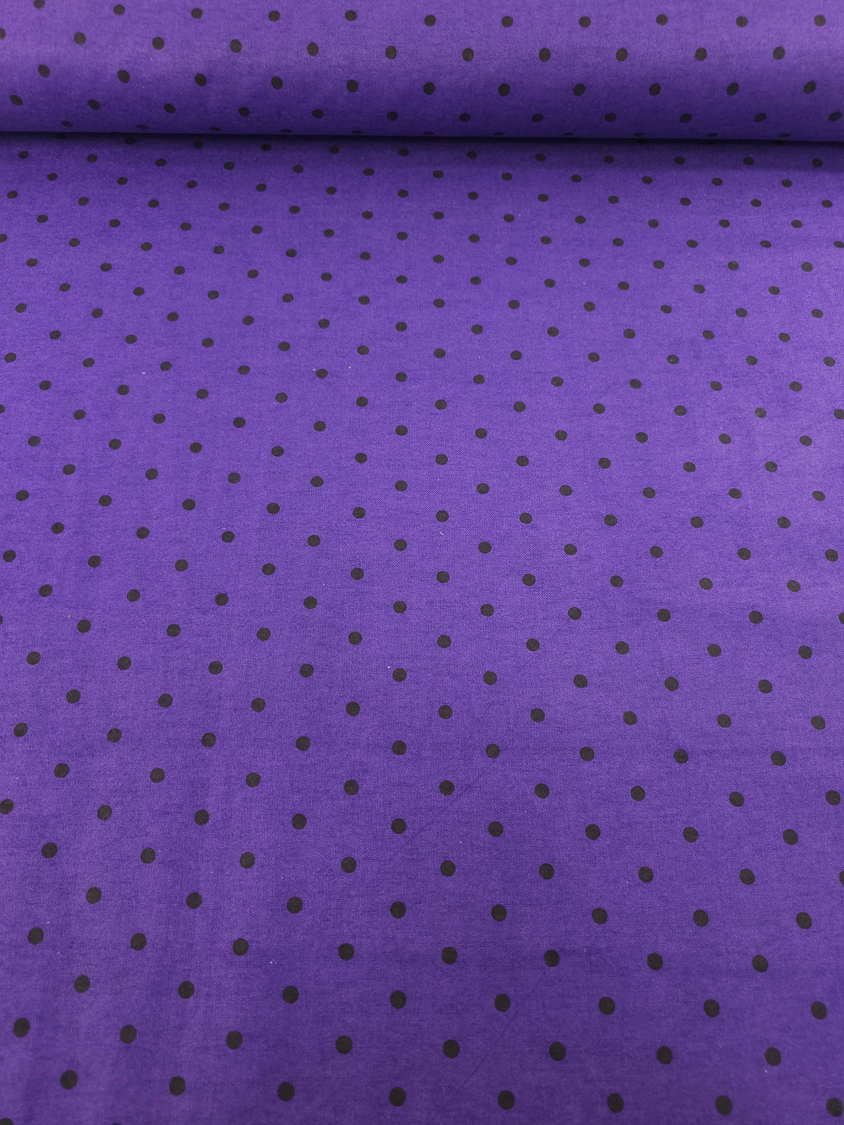 Purple/Blacked Spaced Polka Lightweight Flannel Cotton