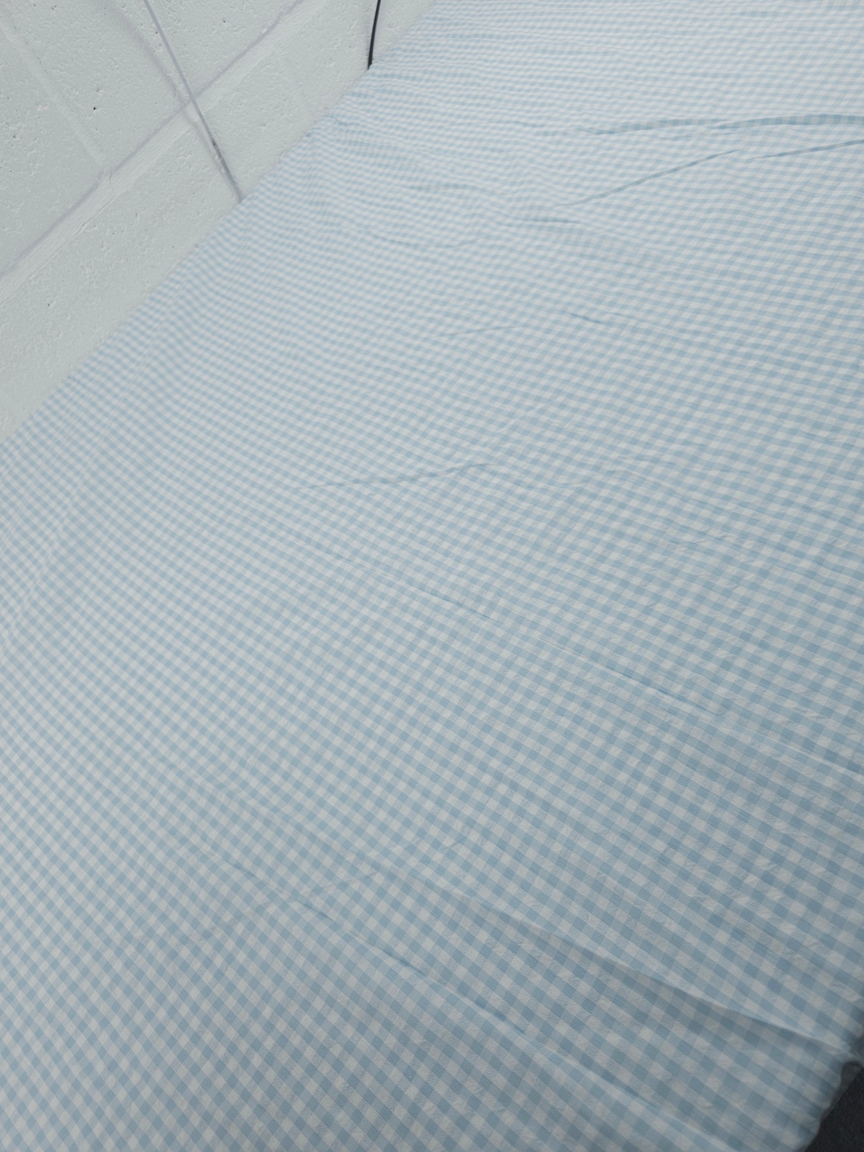Baby Blue/White Gingham Cotton SeerSucker *PRE-ORDER*