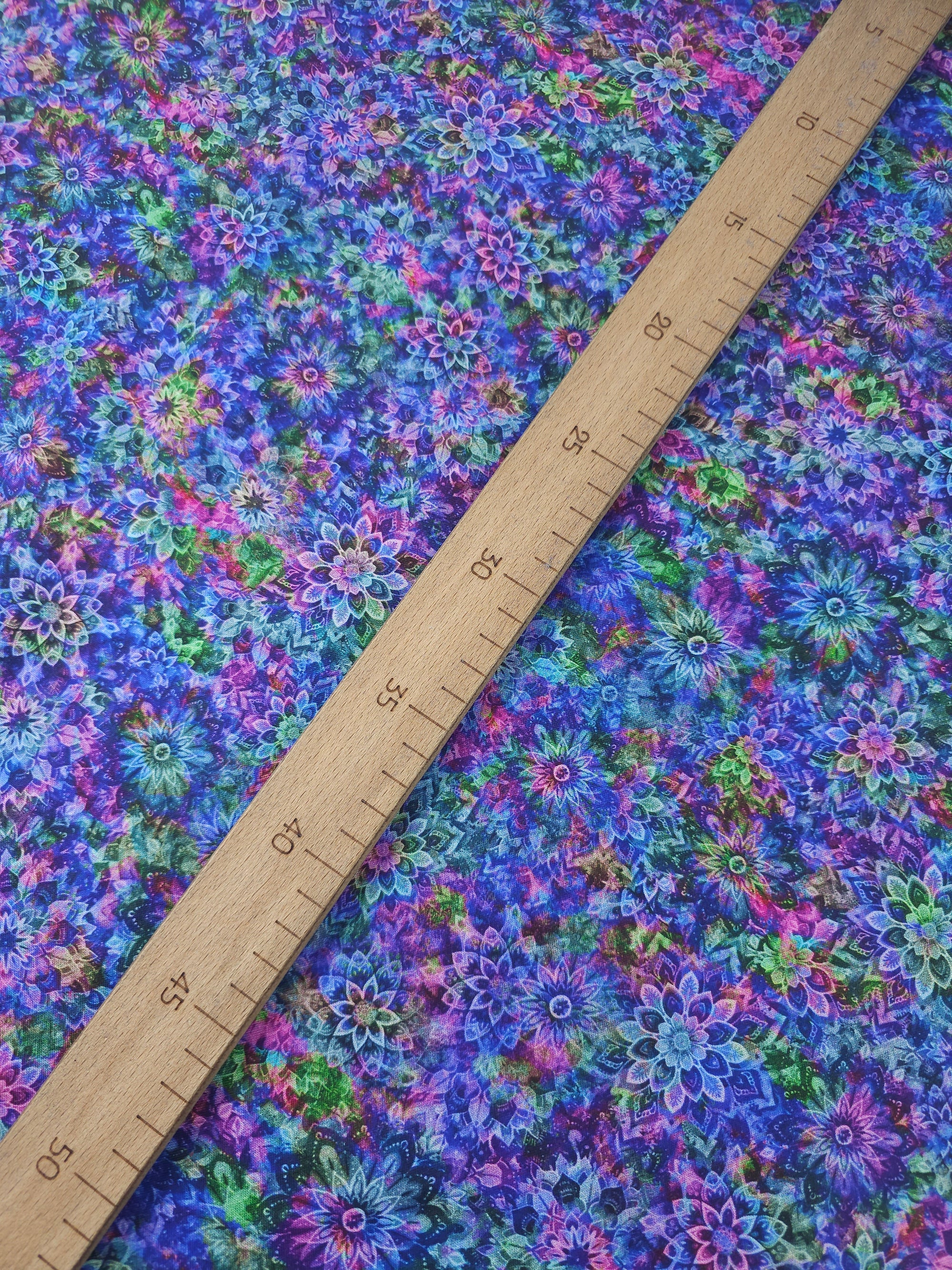 Multicolour Twilight Dancing Dahlias Kaleidoscope 100% Cotton 102” *EXTRA WIDE*