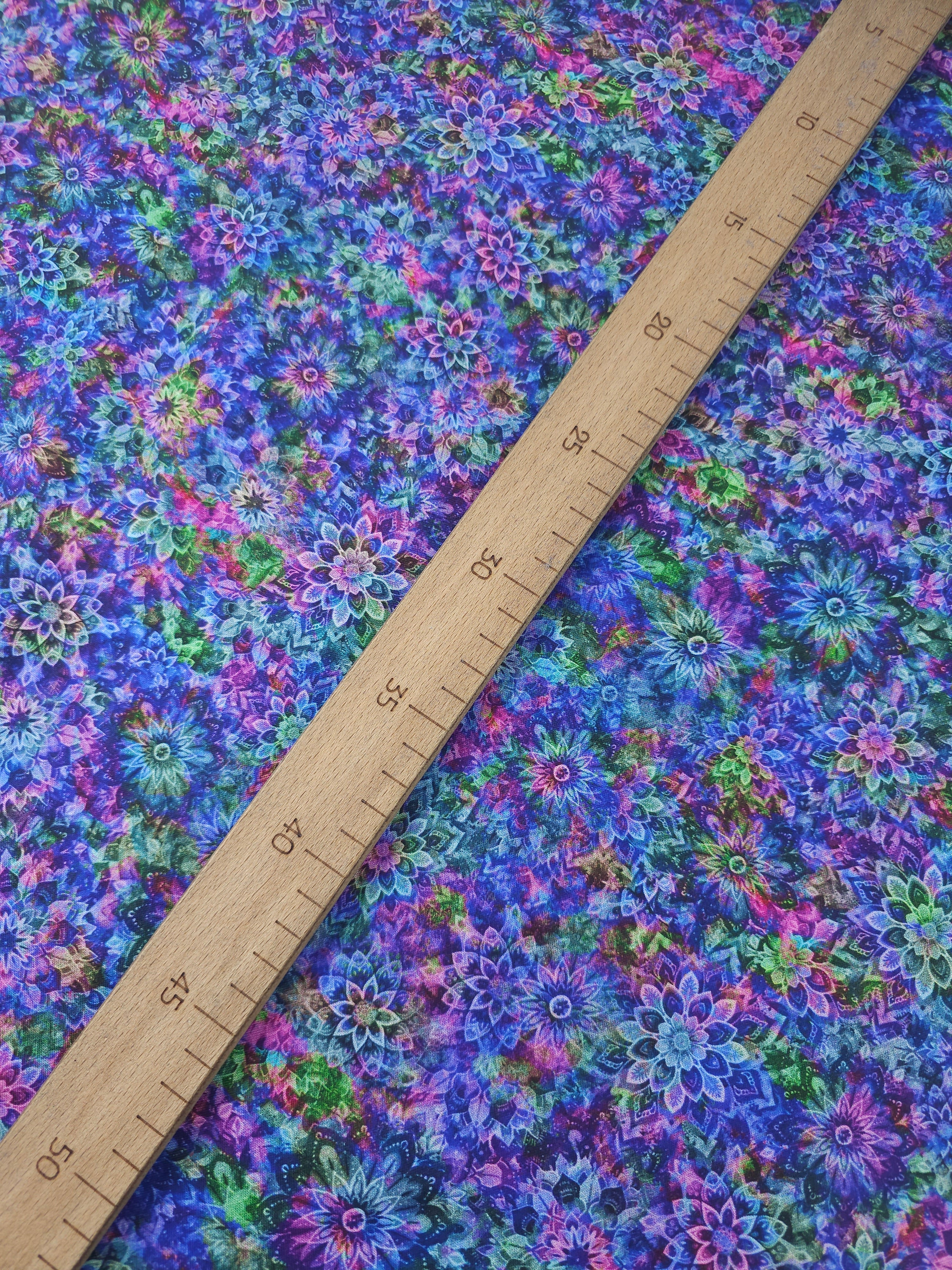 Multicolour Twilight Dancing Dahlias Kaleidoscope 100% Cotton 102” *EXTRA WIDE*