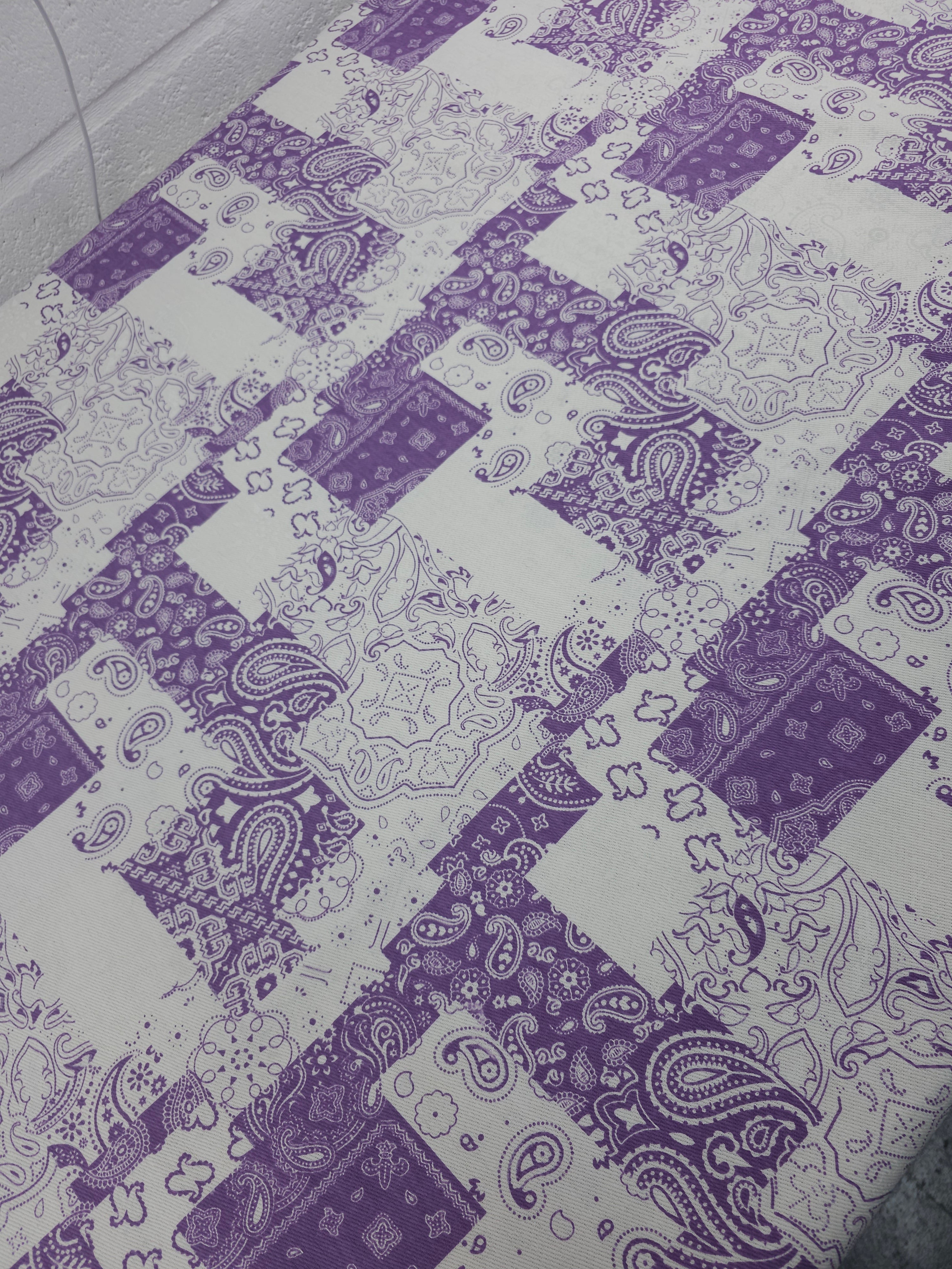 Purple/White Bandana Denim