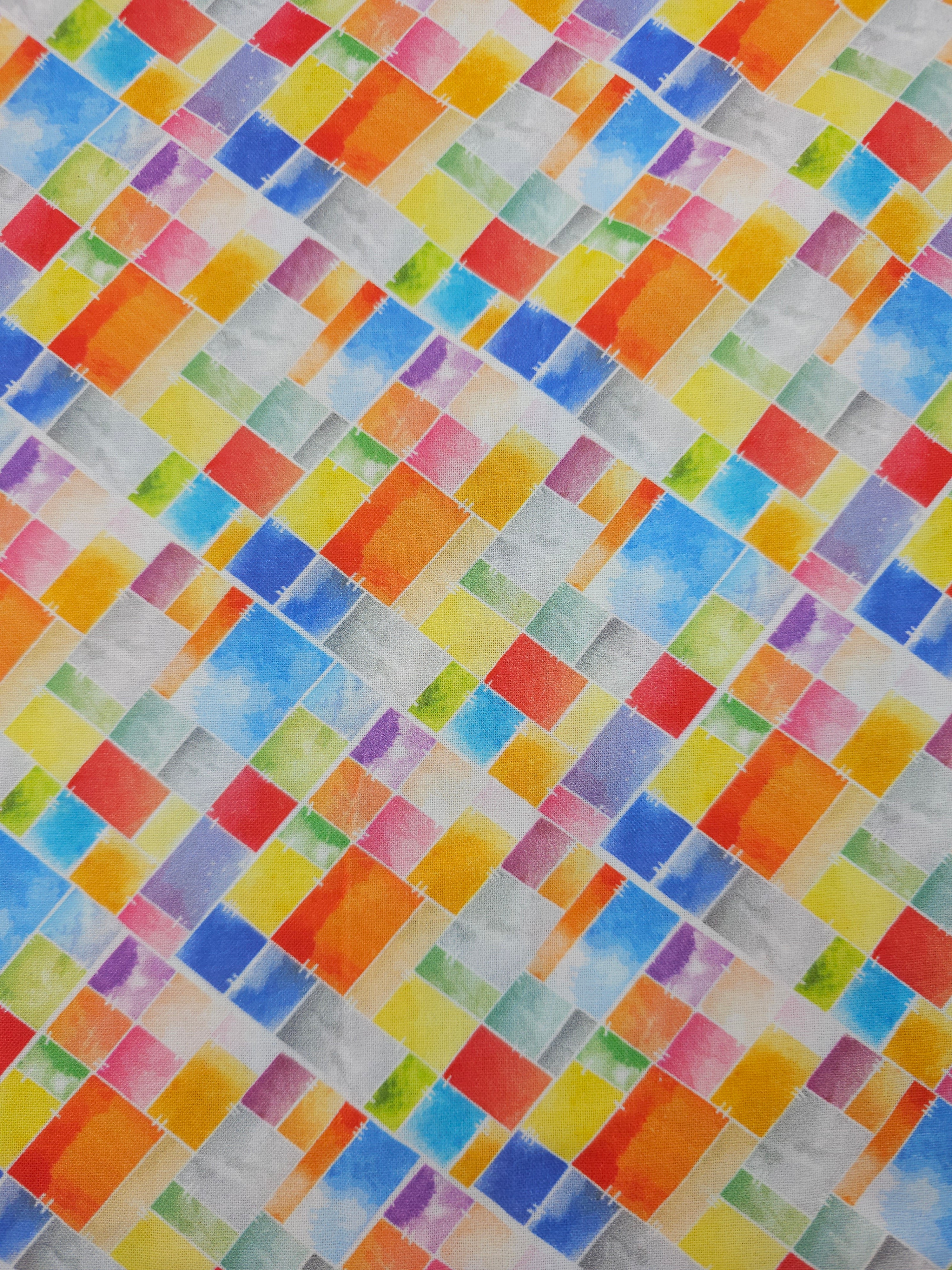 Multicolour Geometric Rectangle 100% Cotton- Joann x Brad Kisner