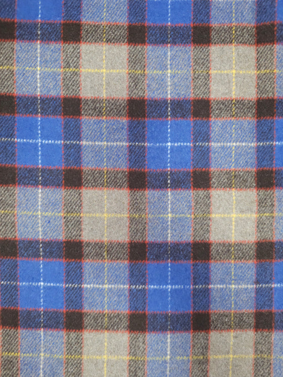 Grey/Blue Tartan Heavyweight Wool Mix