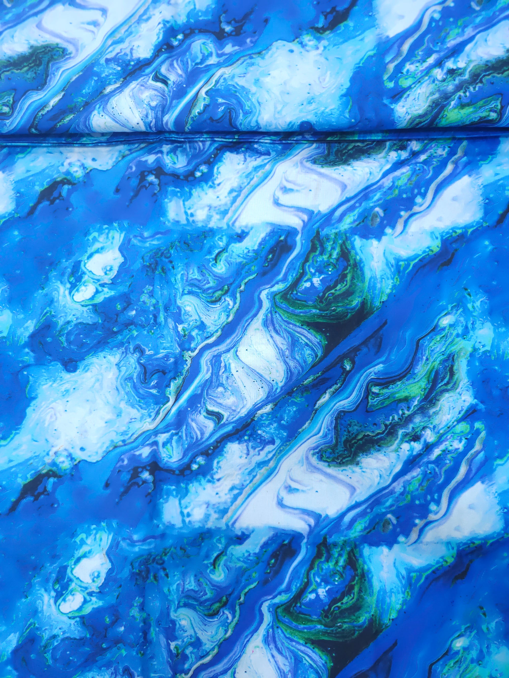 Blue/Green Marble 100% Cotton