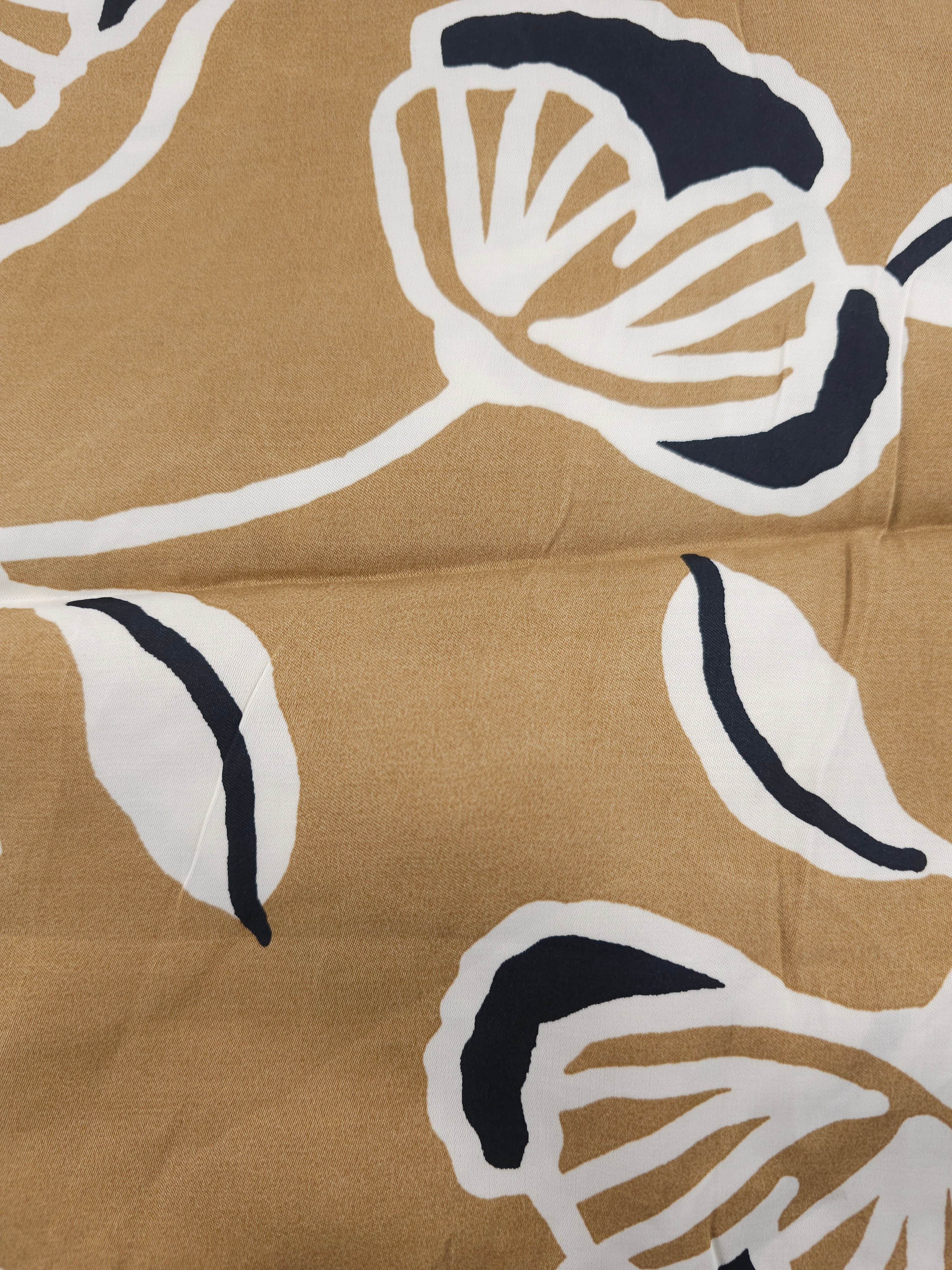 Beige flower Viscose- 1.5m piece