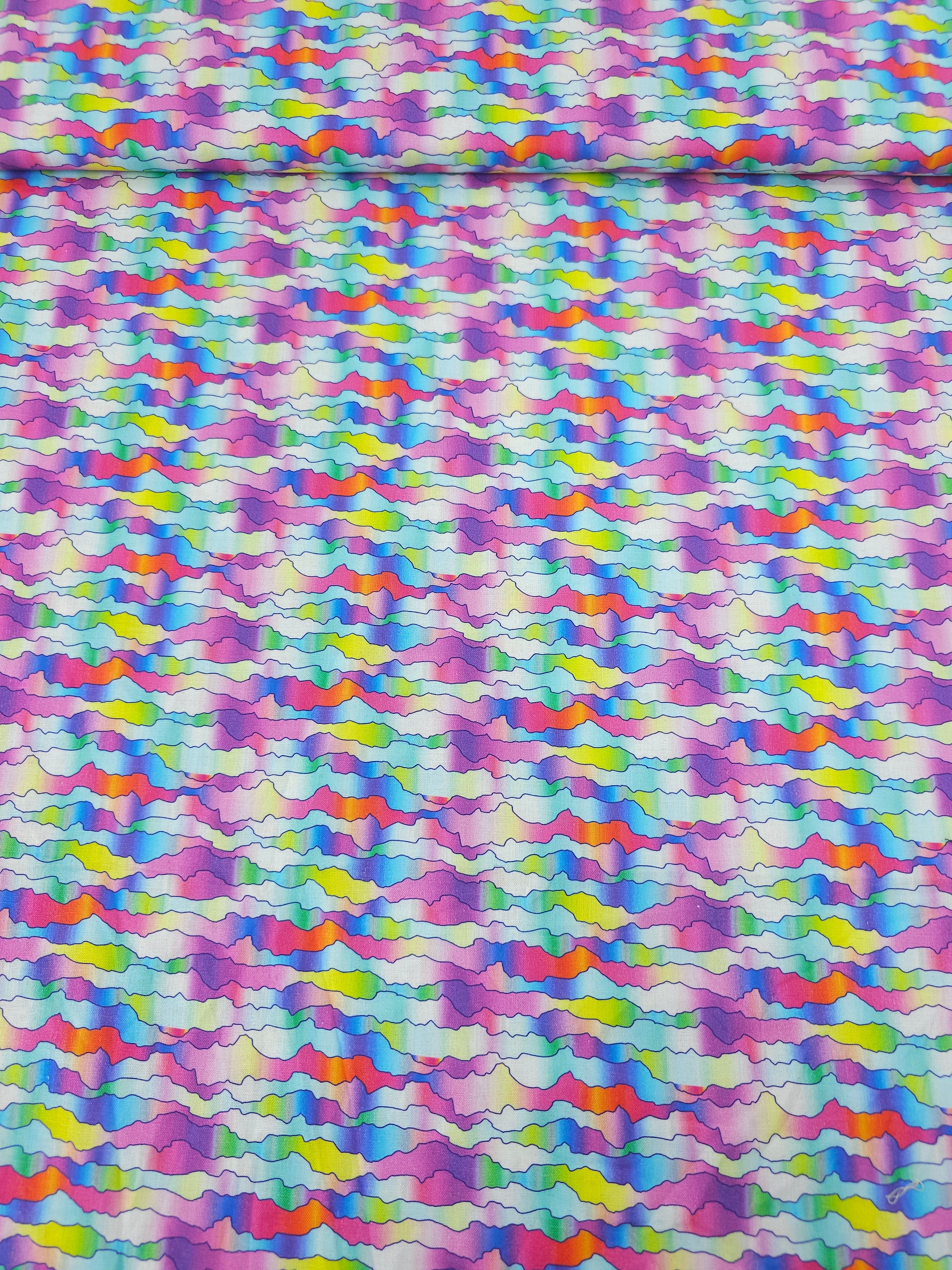 Rainbow Wriggle Stripe 100% Cotton