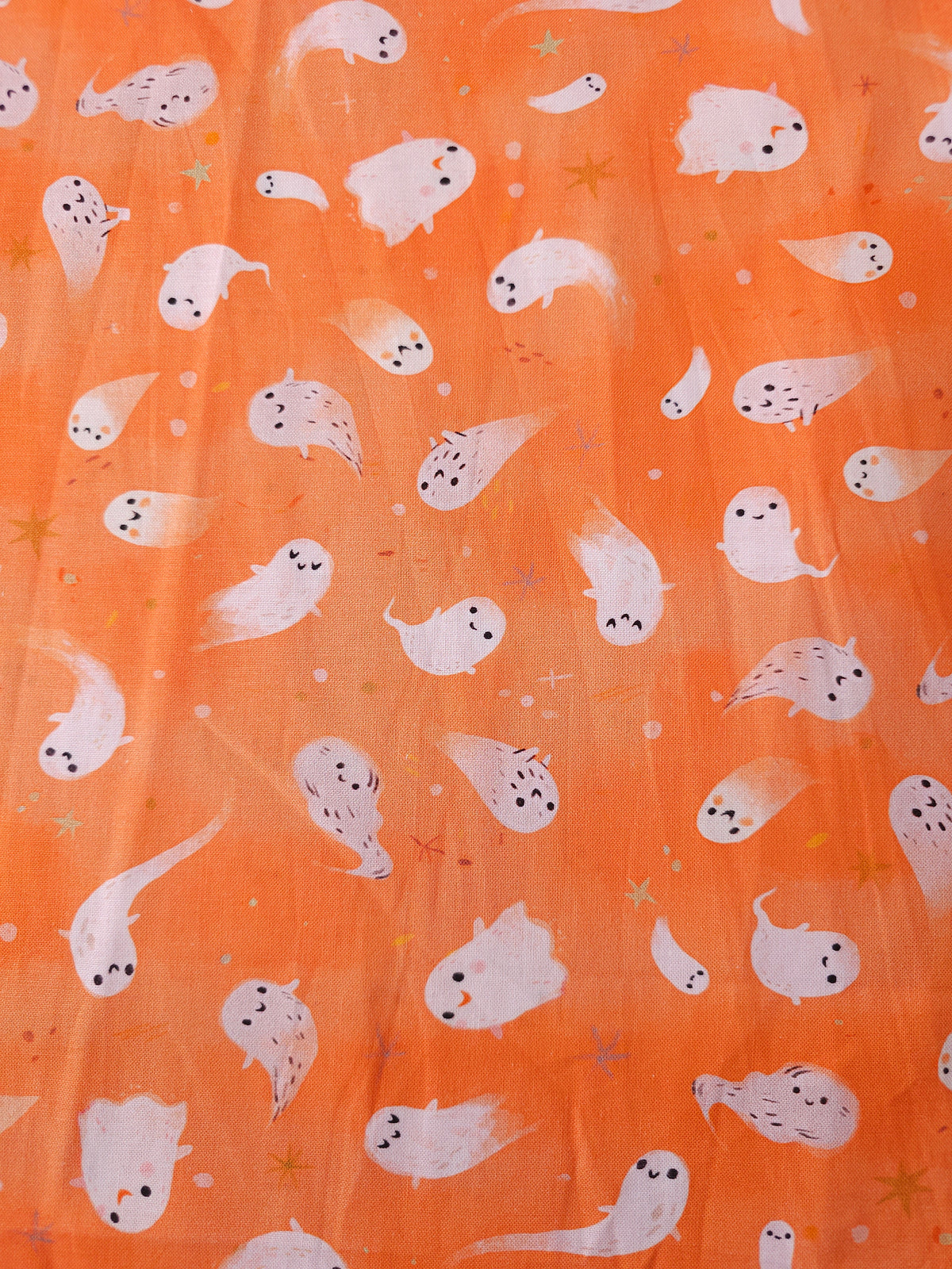 Orange Baby Ghost Pals 100% Cotton - Robert Kaufman