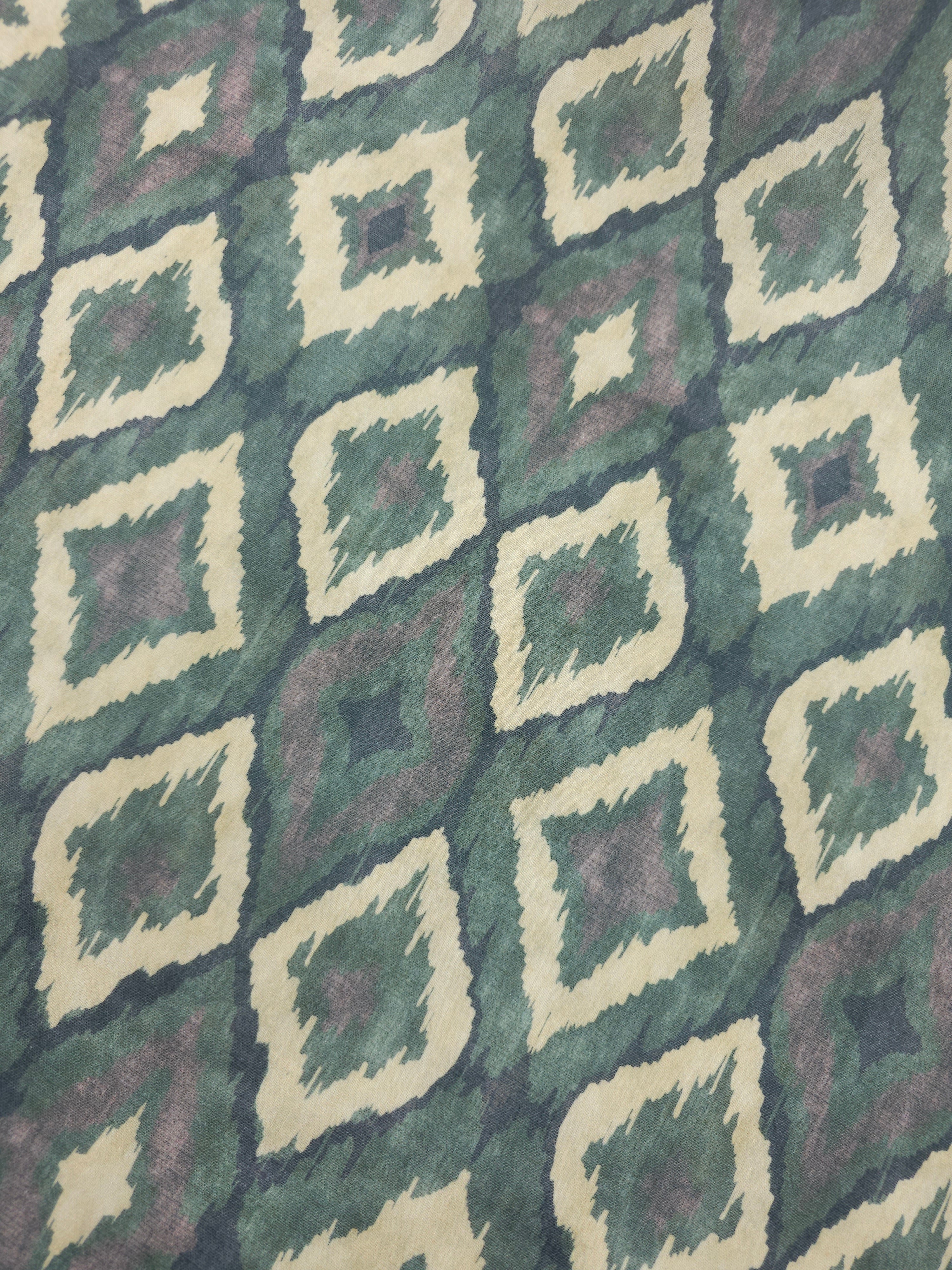 Khaki Beige Diamond Cotton Flax