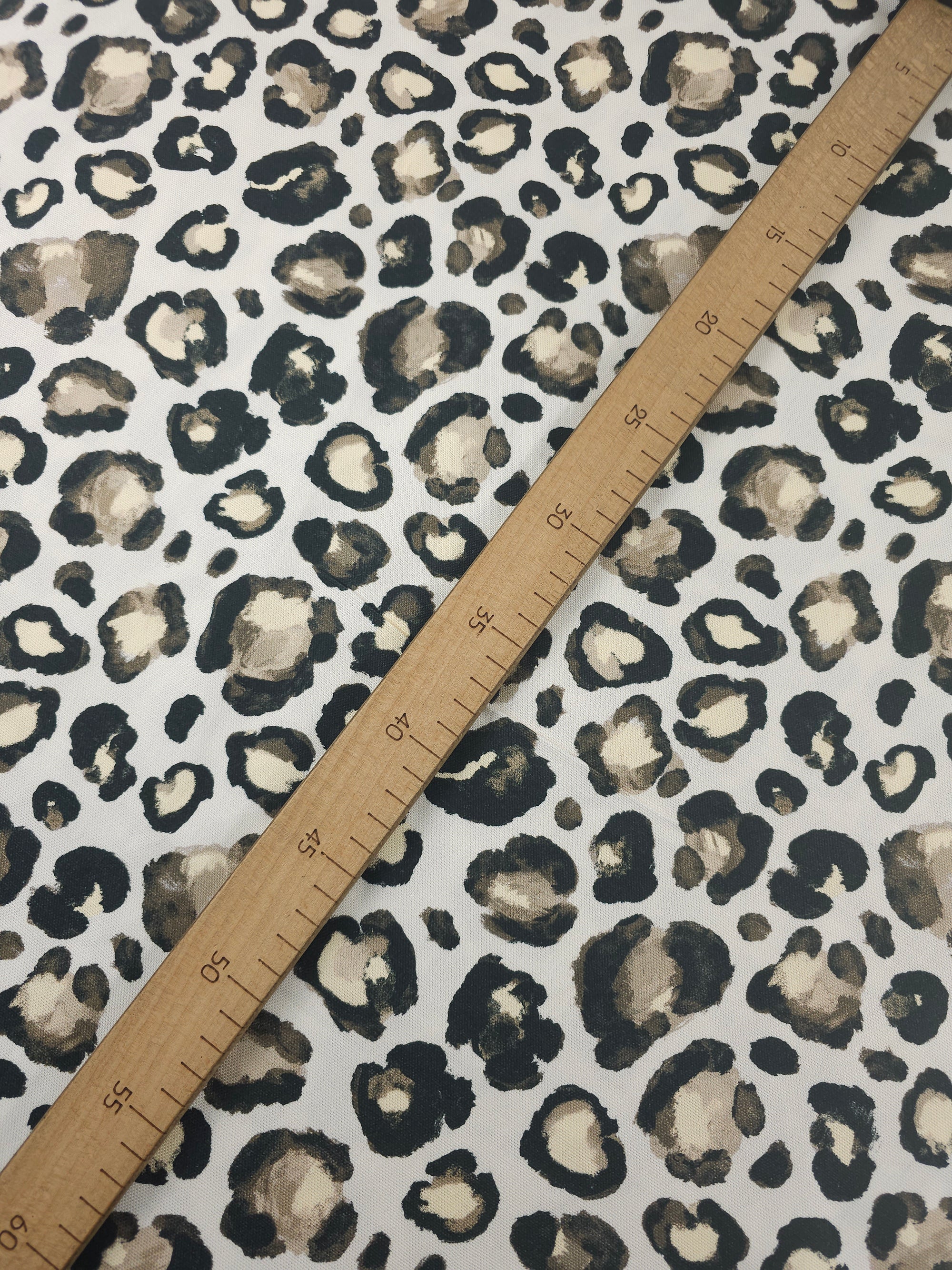 Ecru/Ivory Leopard Lightweight Canvas Cotton