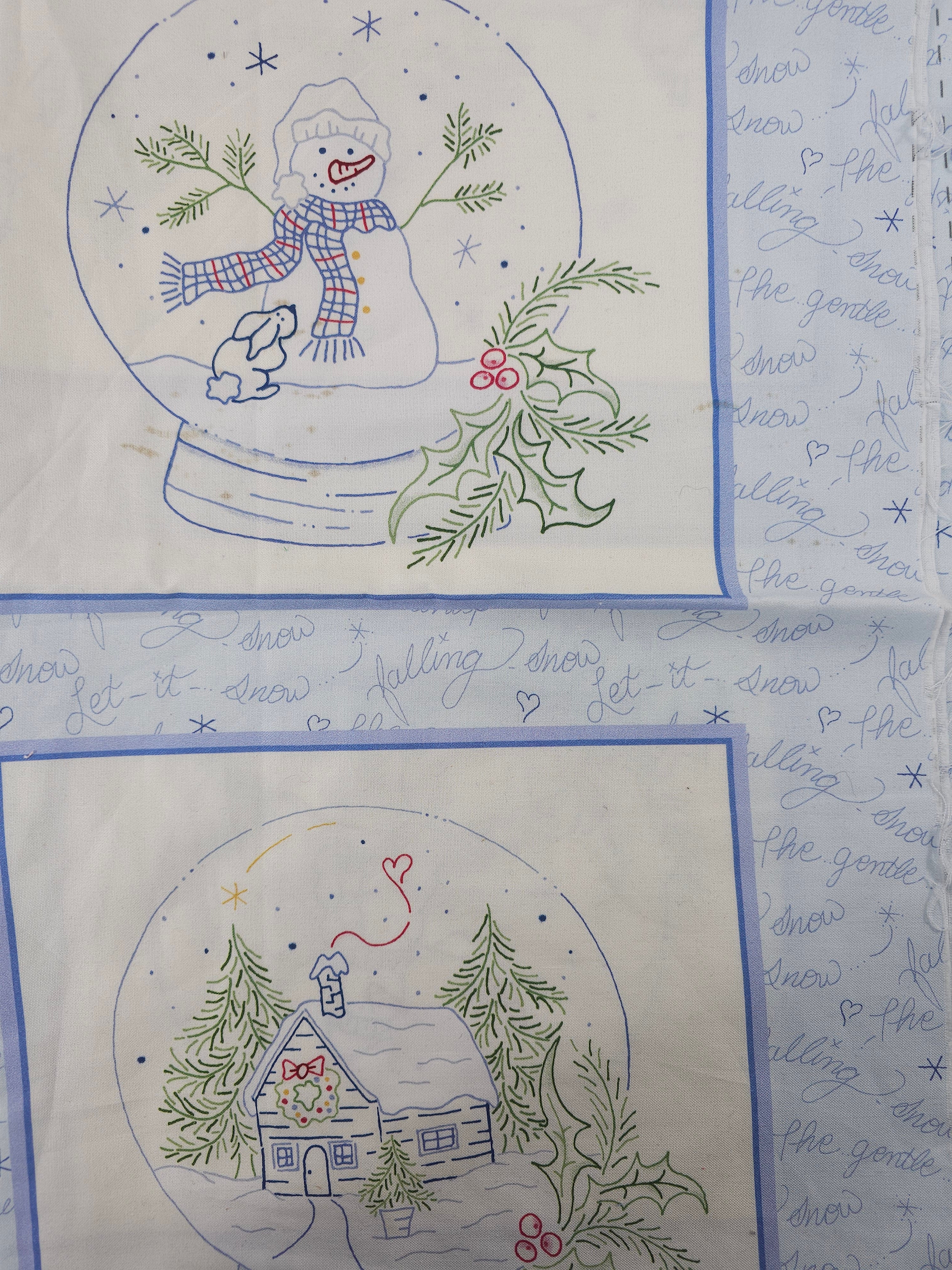 Christmas line art Cotton panel- 0.6m piece