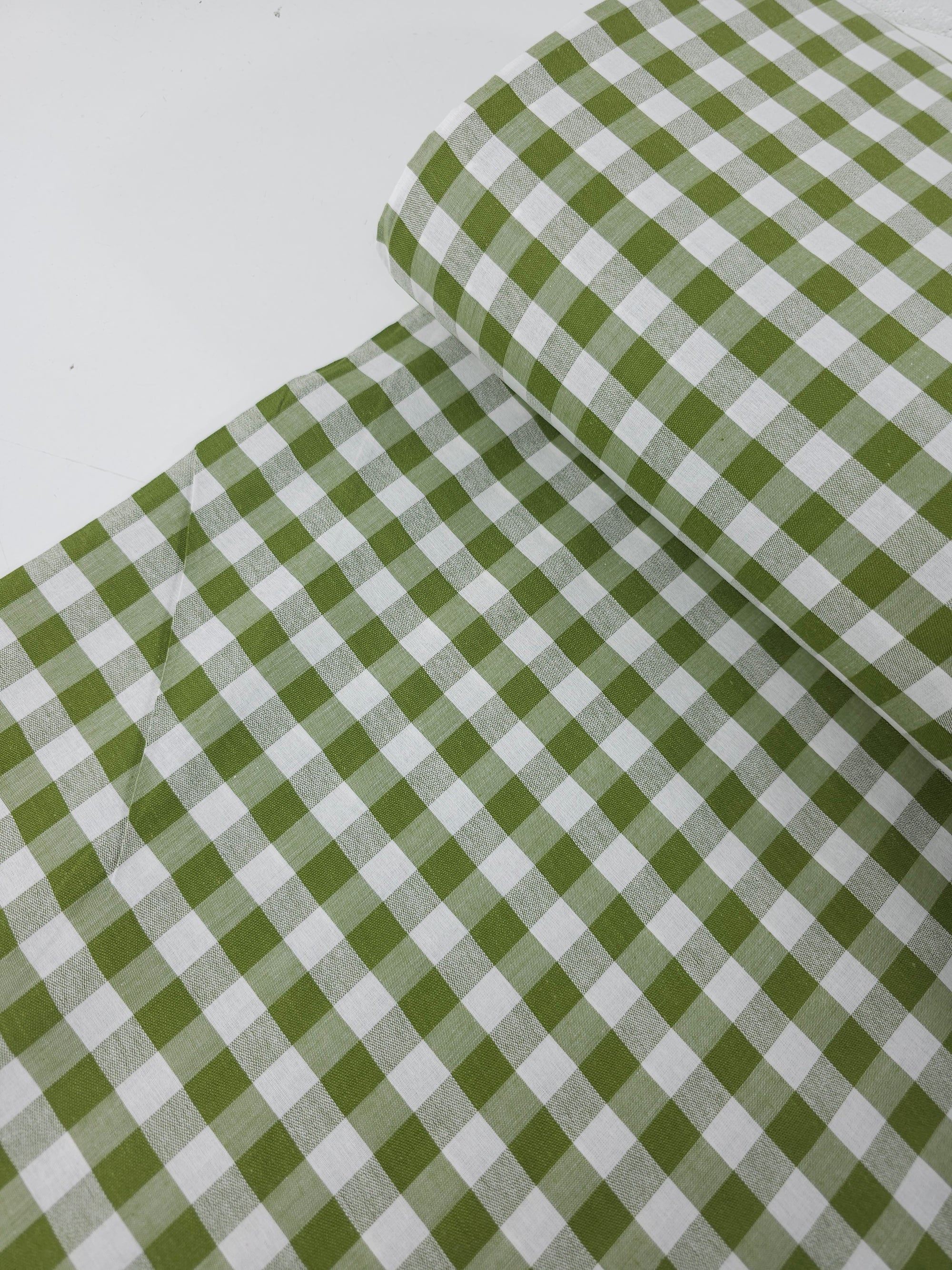 Moss Green Check 100% Cotton *EXTRA WIDE*