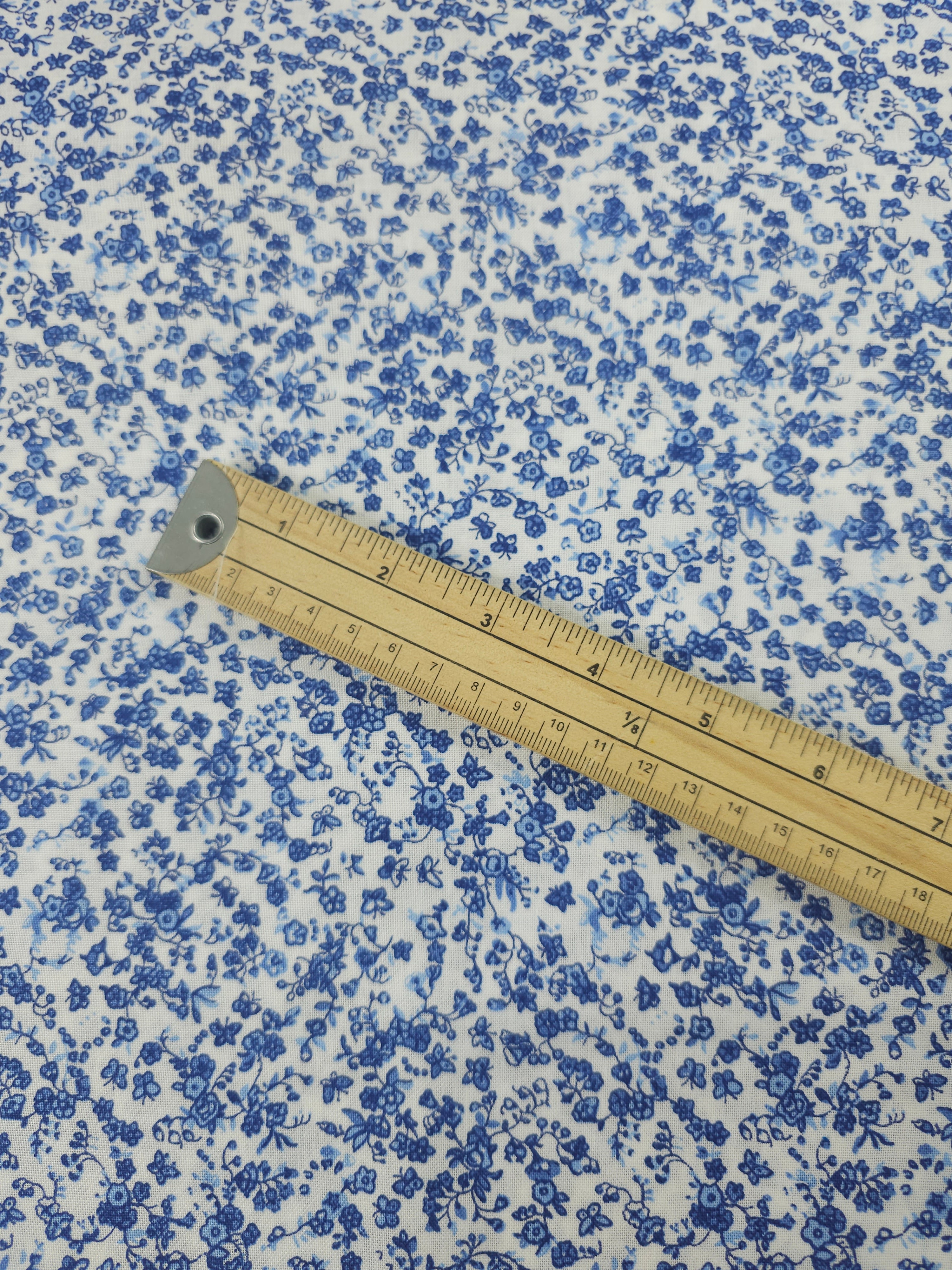 Blue Delph Floral 100% Cotton