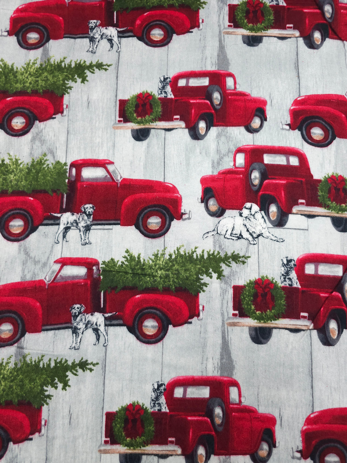 Christmas Truck Lightweight Flannel Cotton - Joann