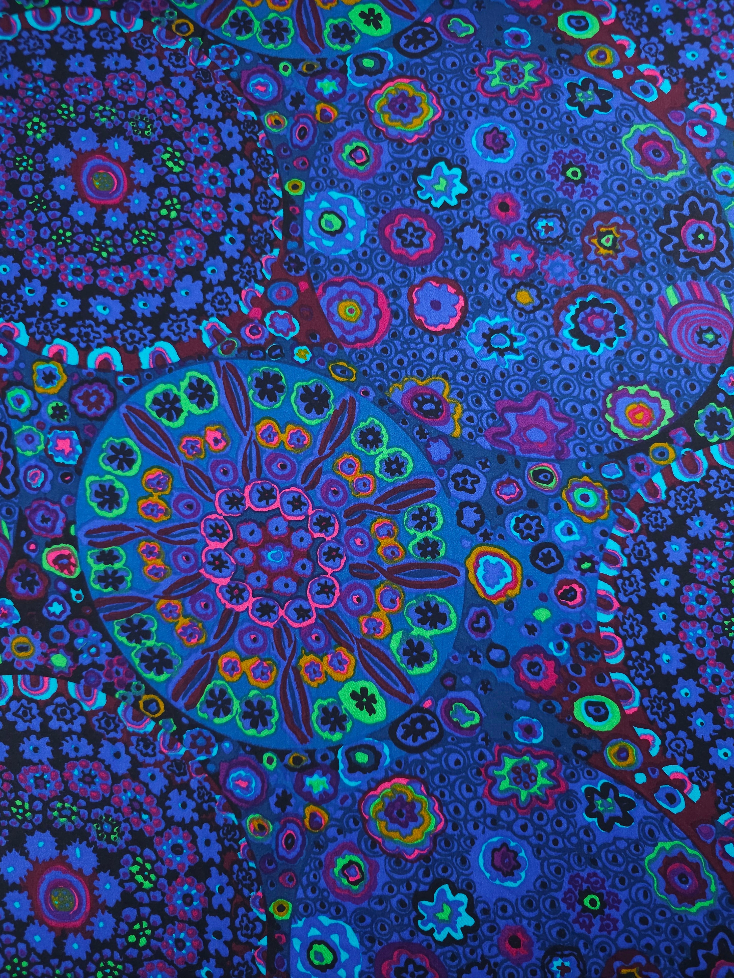 Indigo Purple Millefiore Cotton Sateen 108" - Kaffe Fassett *EXTRA WIDE*